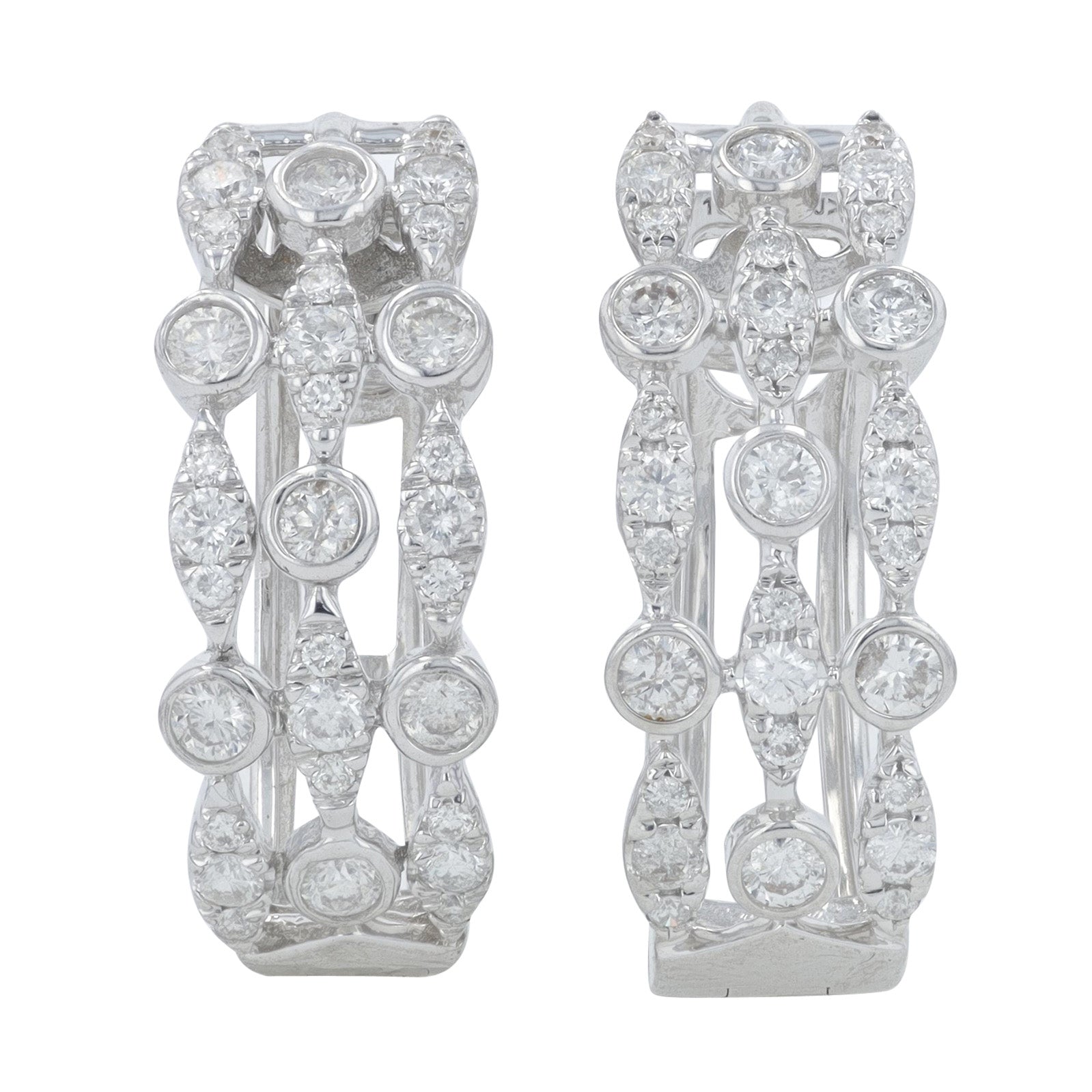 10K WG .82 CTW Diamond Hoops