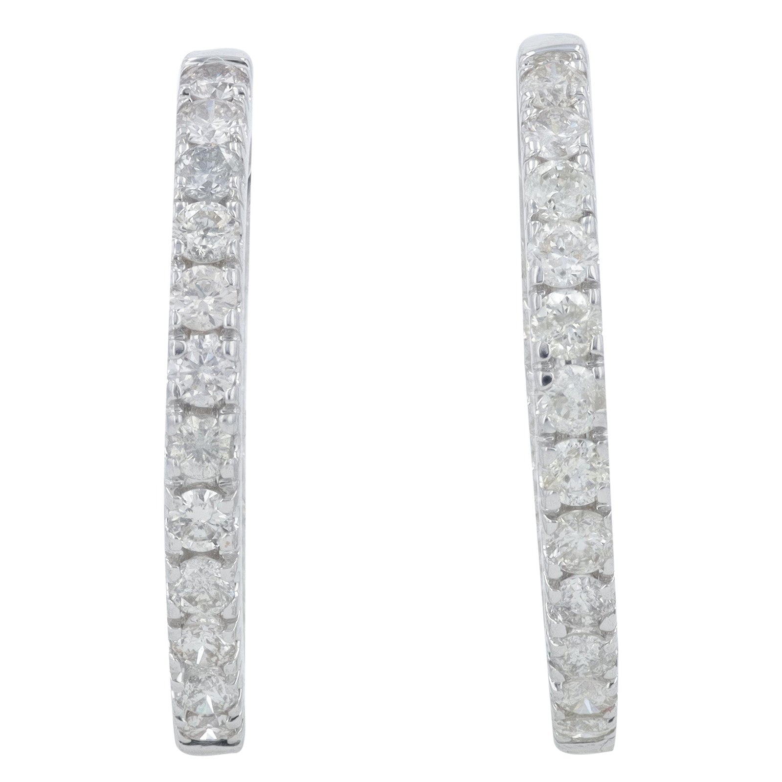 10K WG 1.50 CTW Diamond Inside-Out Hoops