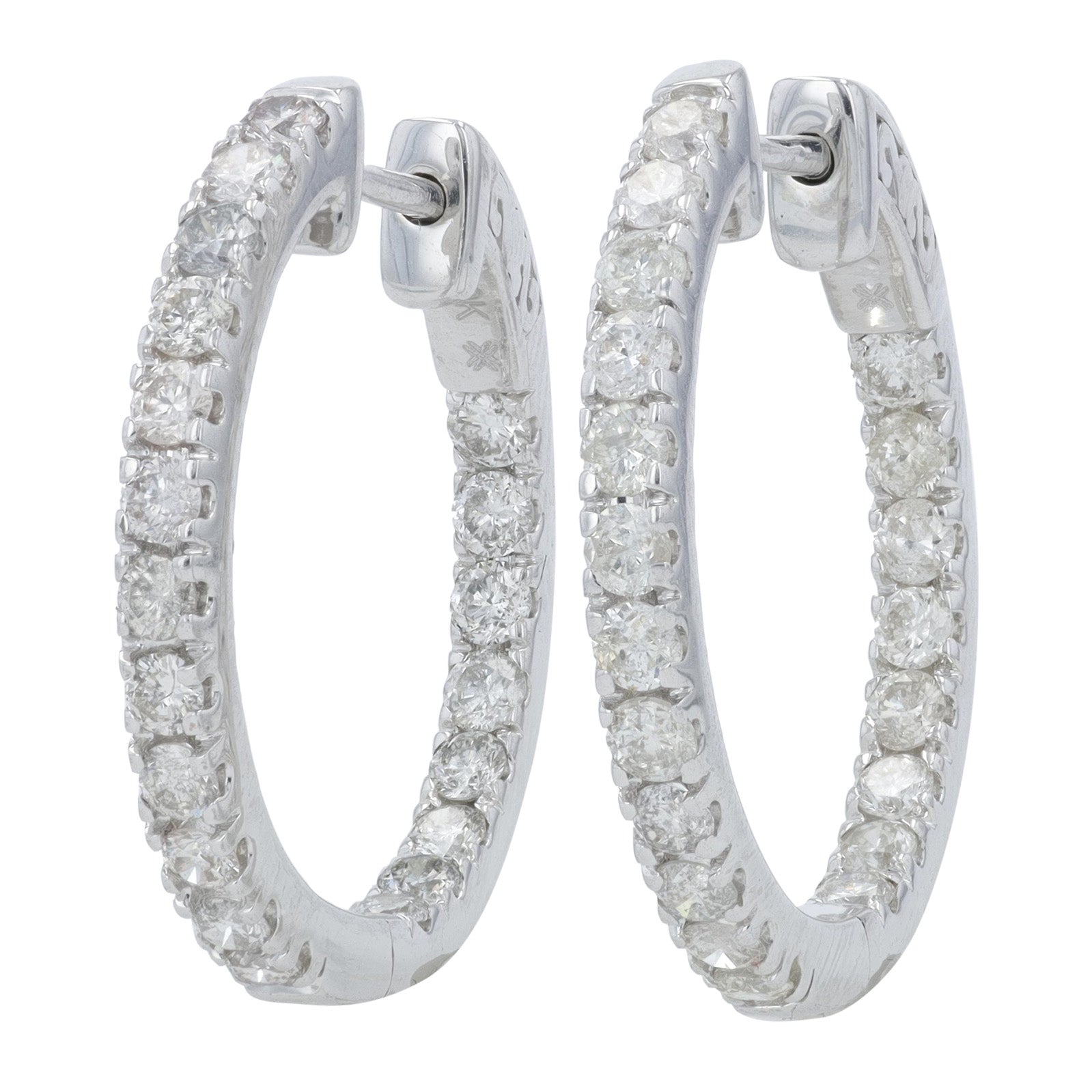 10K WG 1.50 CTW Diamond Inside-Out Hoops