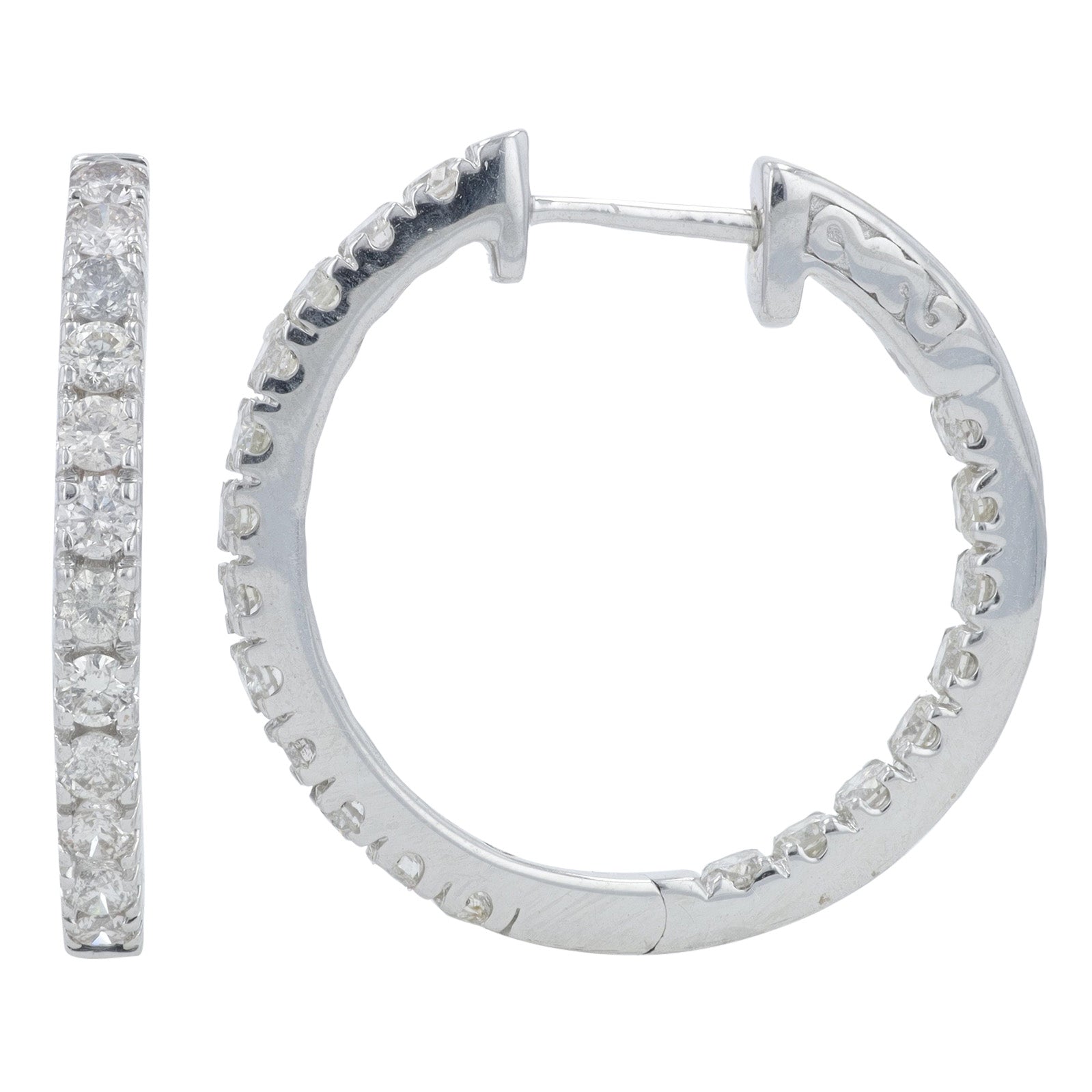 10K WG 1.50 CTW Diamond Inside-Out Hoops