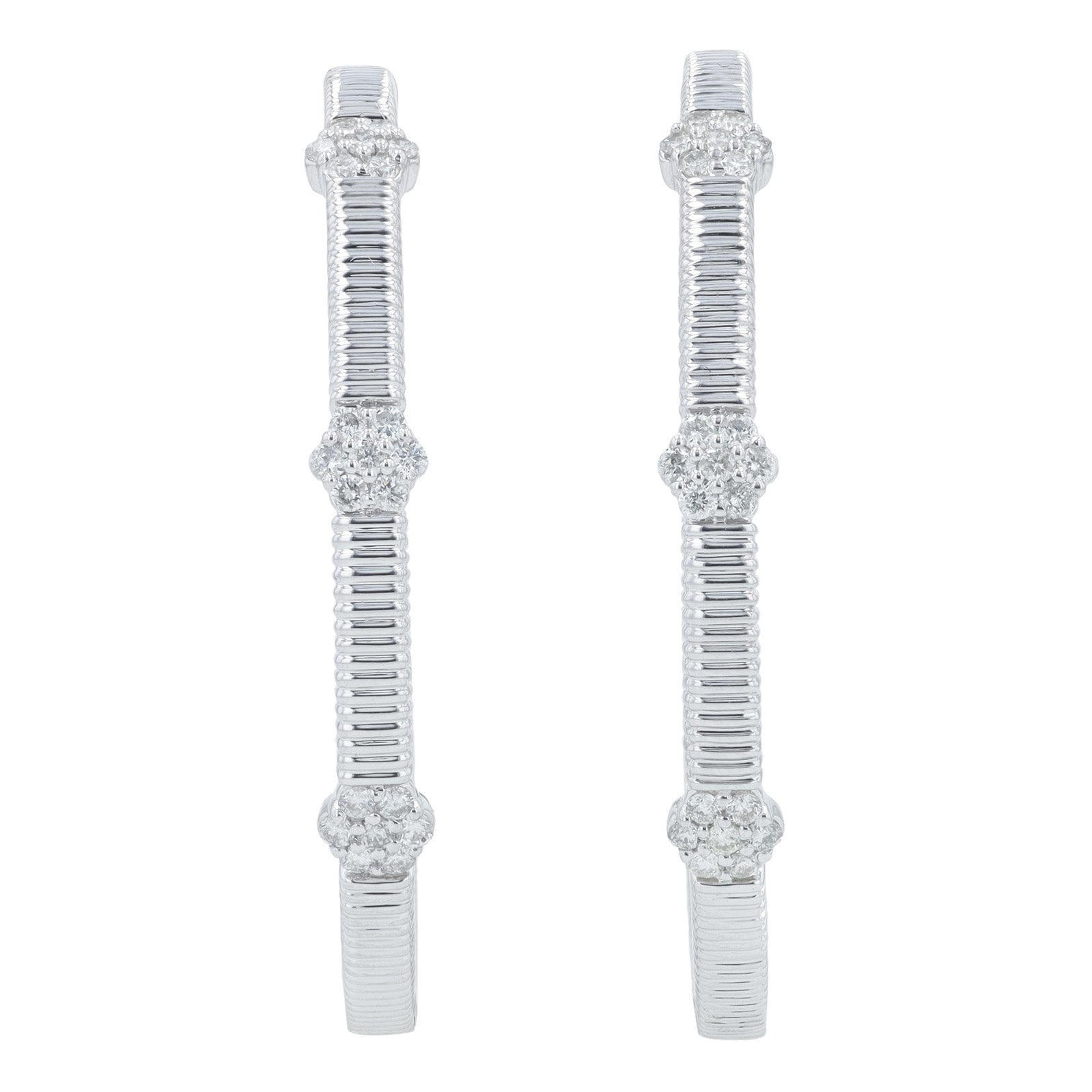 10K WG 1/2 CT Diamond Hoops