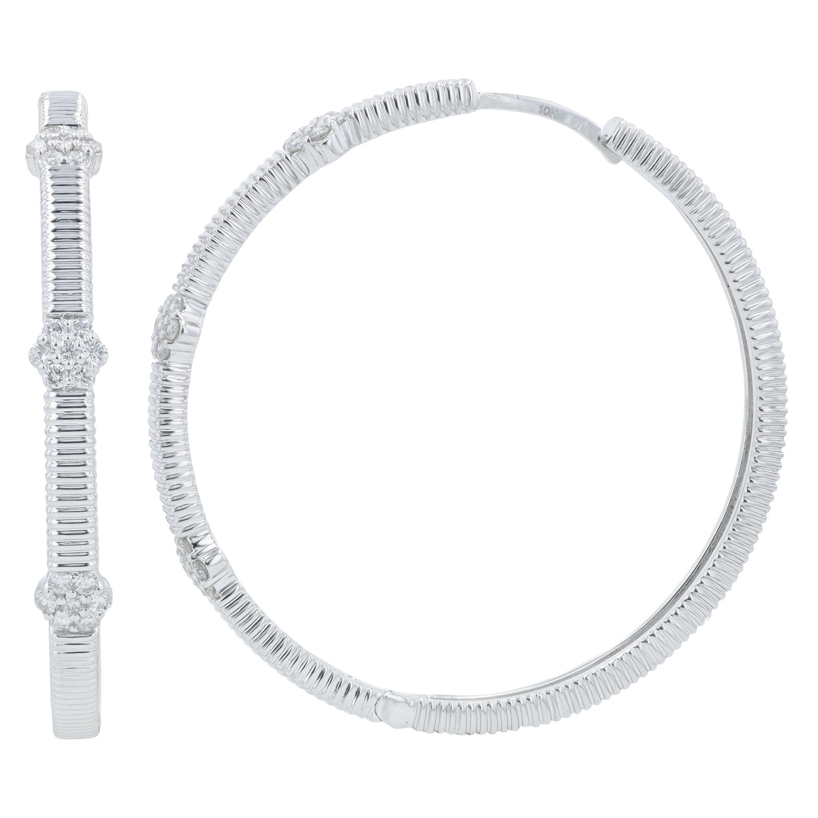 10K WG 1/2 CT Diamond Hoops