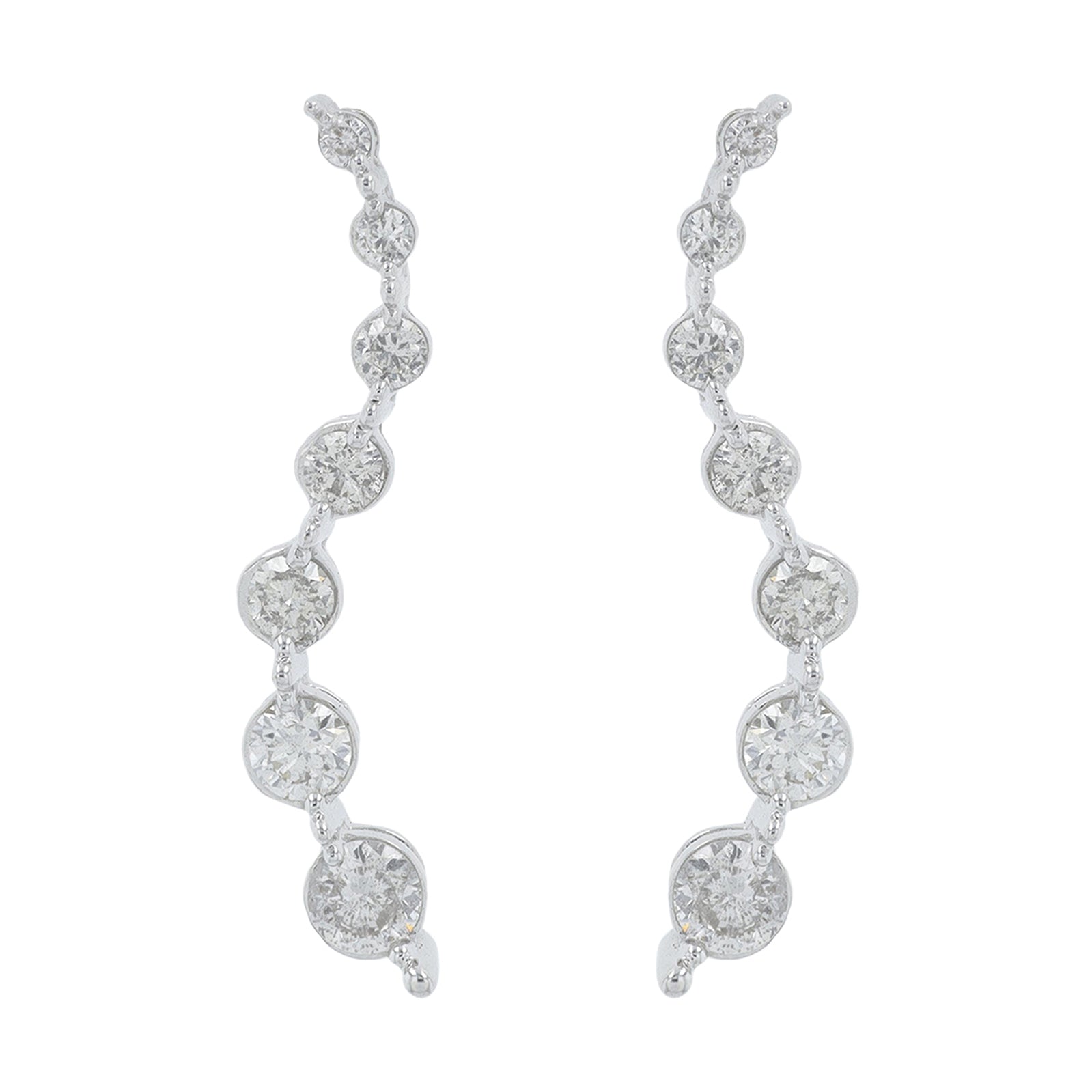 10K WG .62 CTW Diamond Journey Earrings