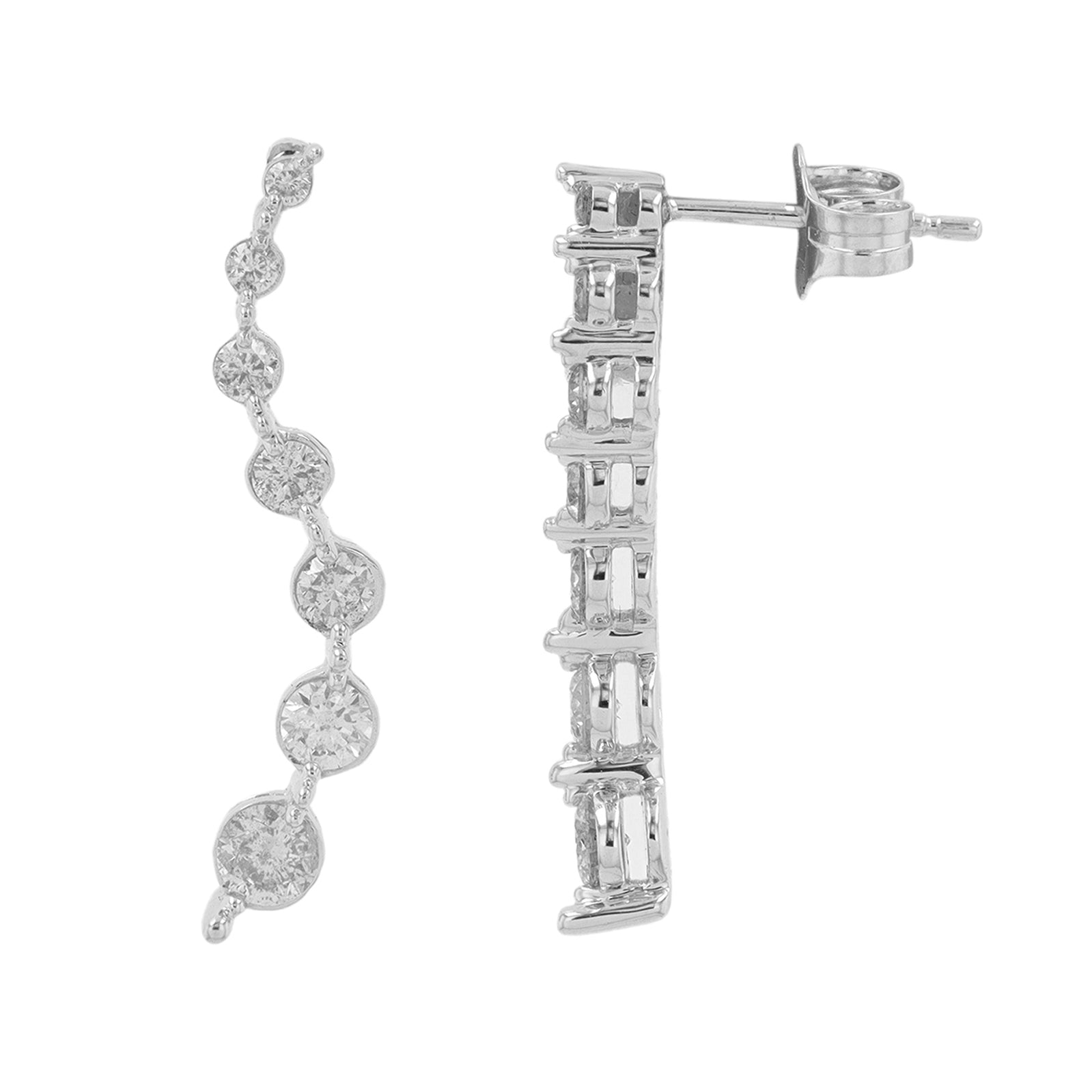 10K WG .62 CTW Diamond Journey Earrings
