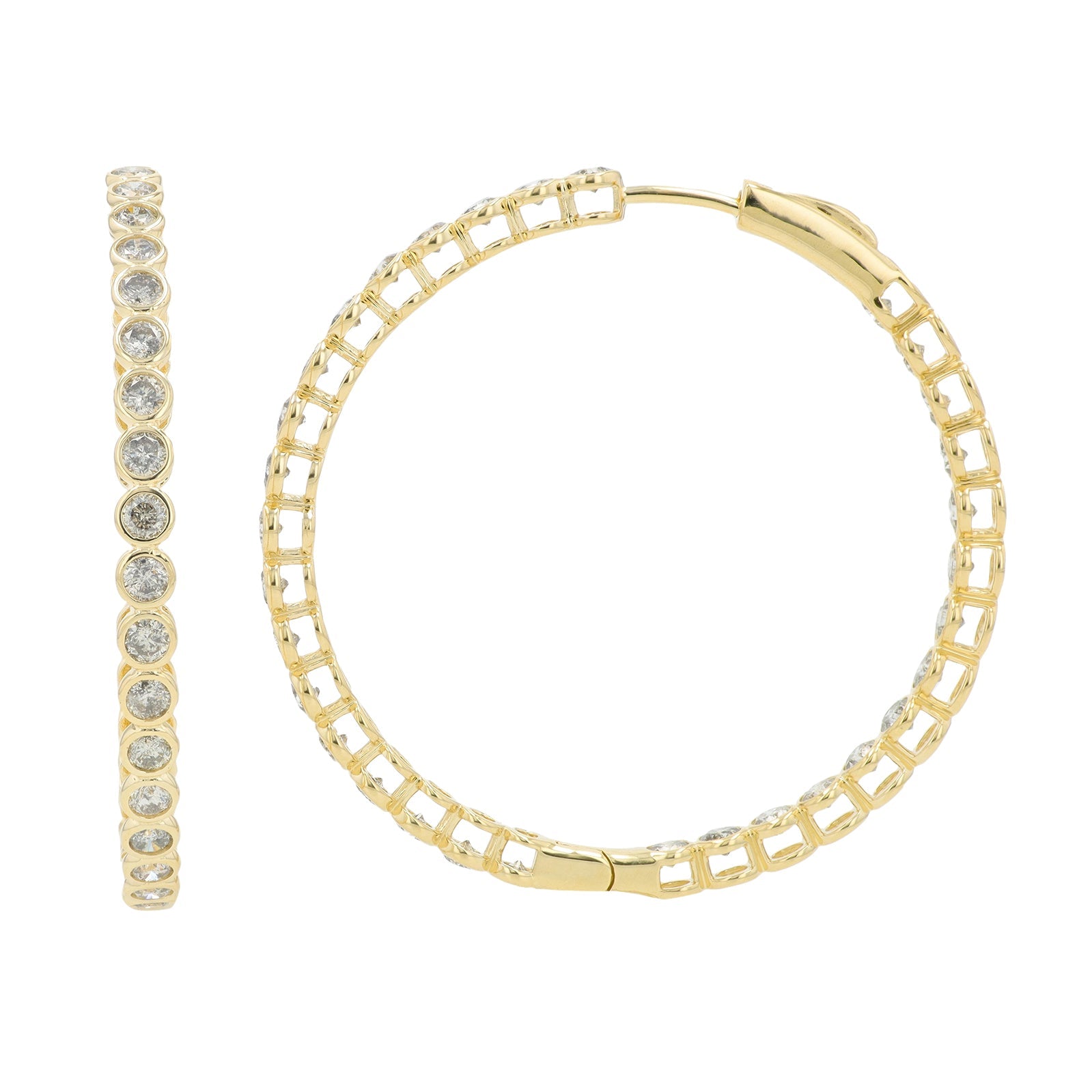 14K 2 CT Diamond Inside-Out Hoops<p><strong>More Colors Available</p></strong>