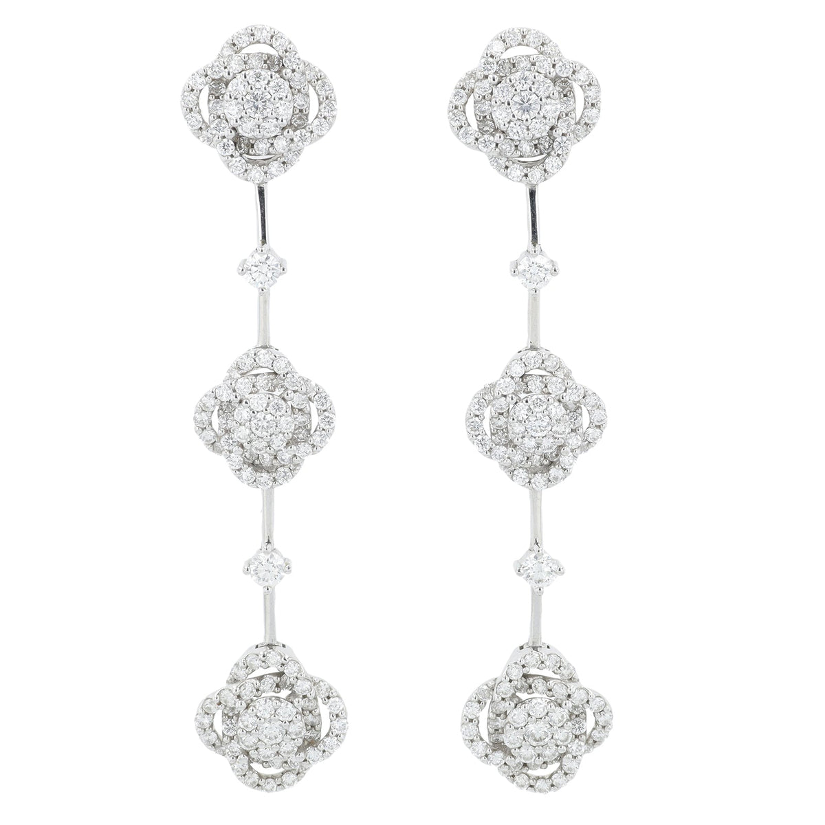 18K WG 2.64 CT Diamond Drop Earrings