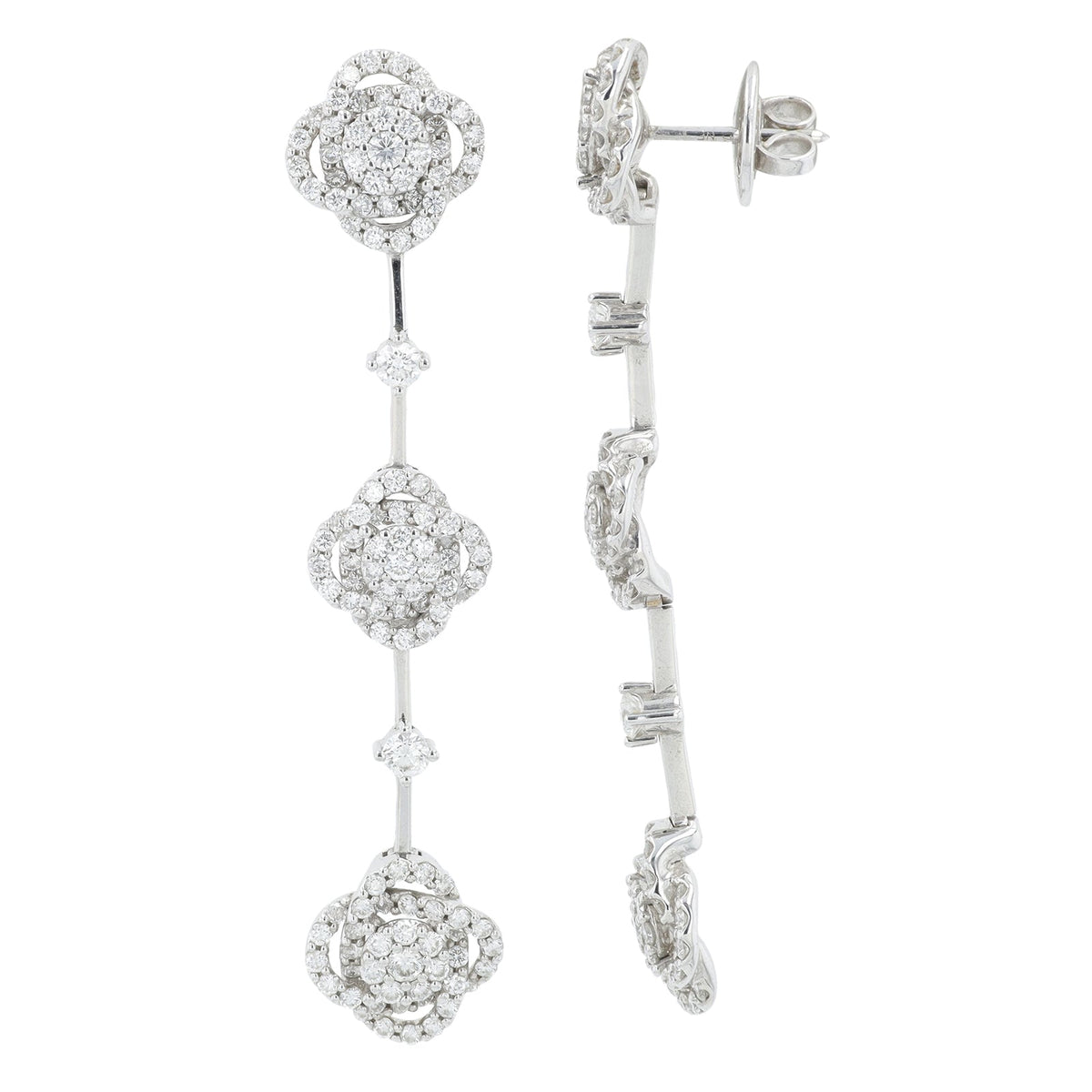 18K WG 2.64 CT Diamond Drop Earrings