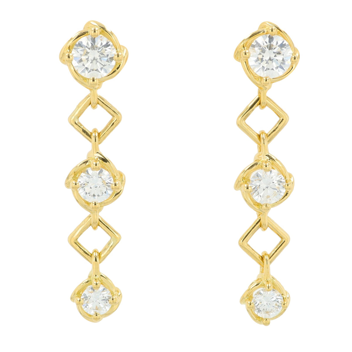 18K YG .53 CT Diamond Earrings
