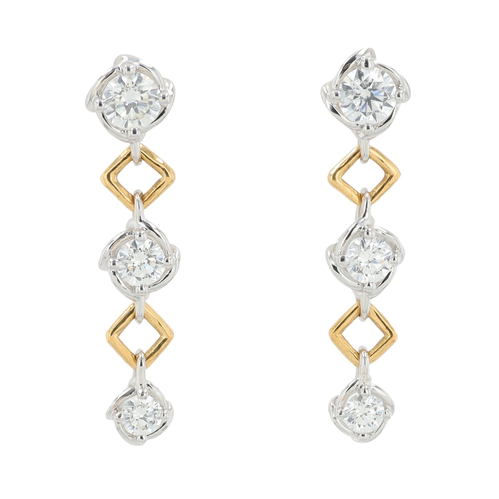 18K TT .53 CT Diamond Earrings