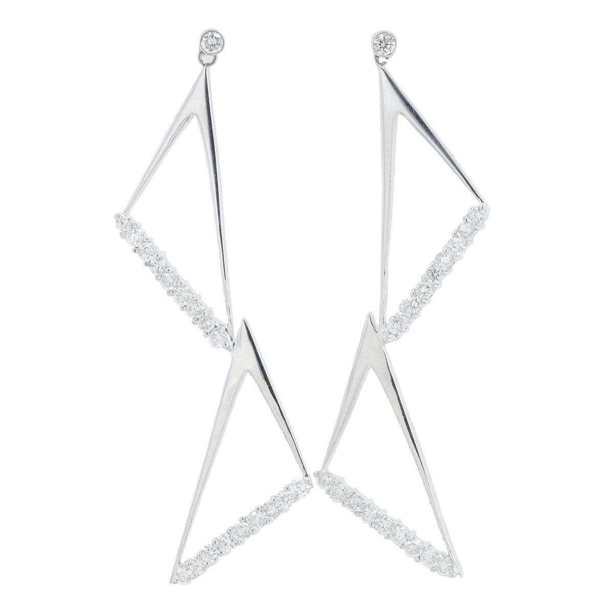 18K WG 1.50 CTW Diamond Earrings