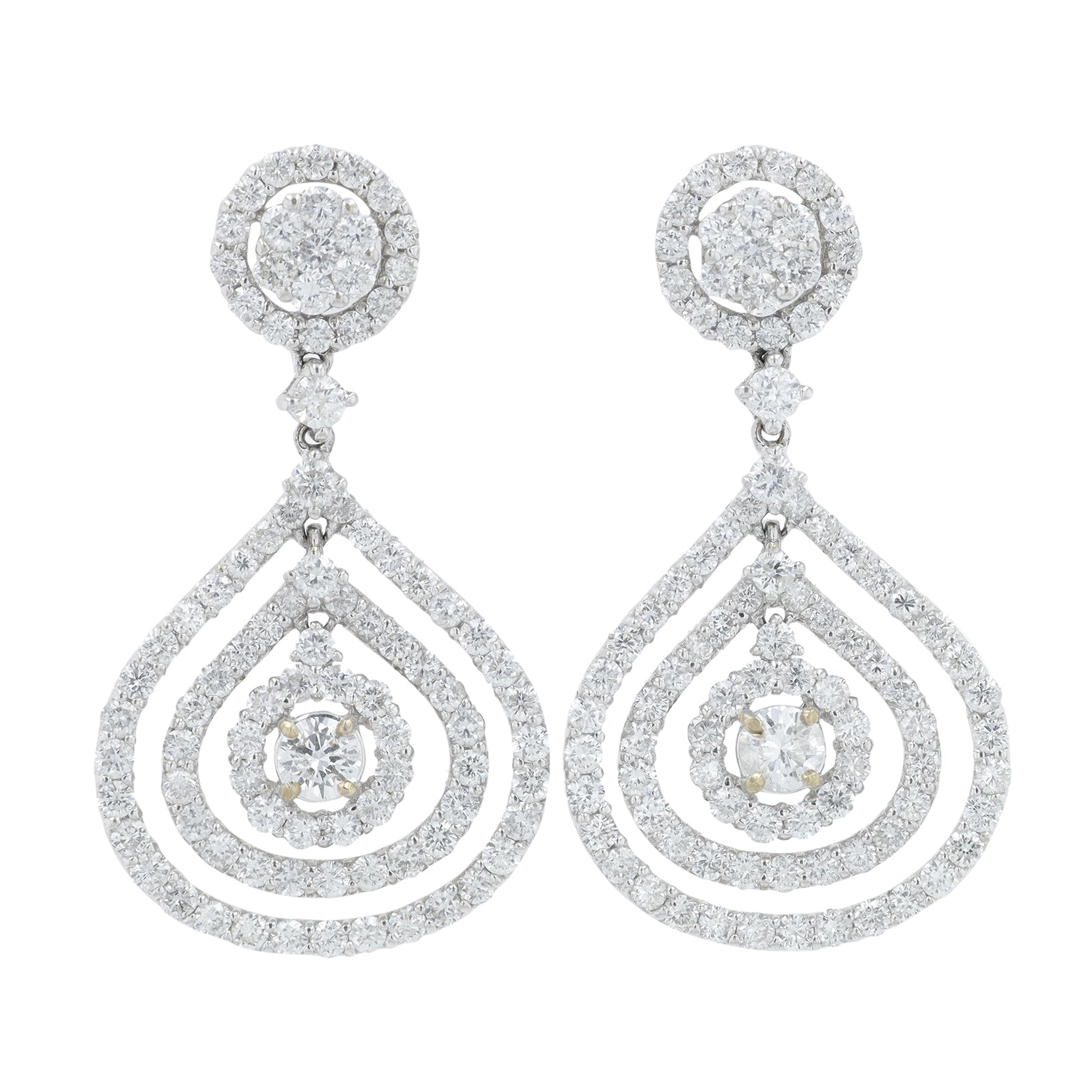 18K WG 3.65 CTW Diamond Earrings