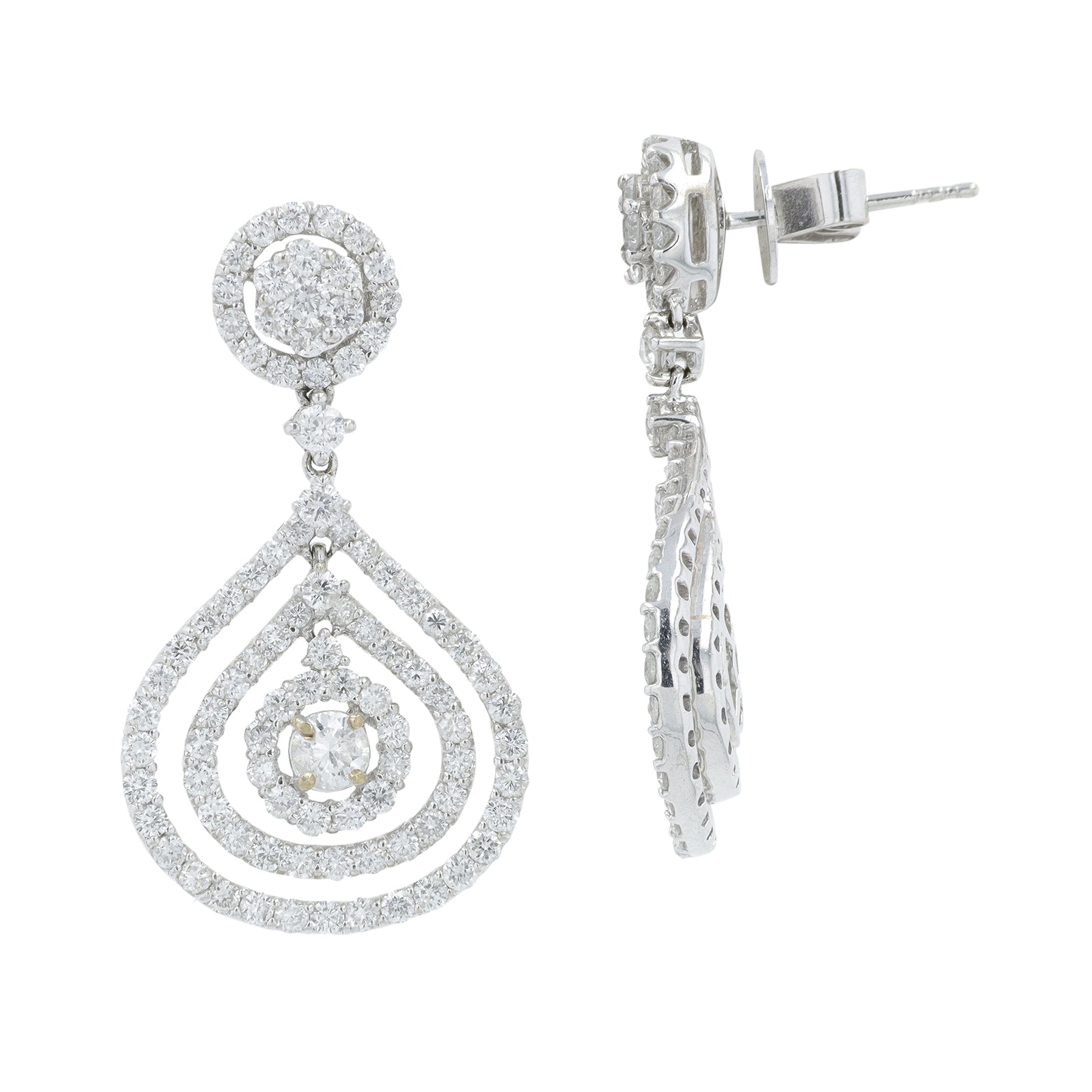 18K WG 3.65 CTW Diamond Earrings