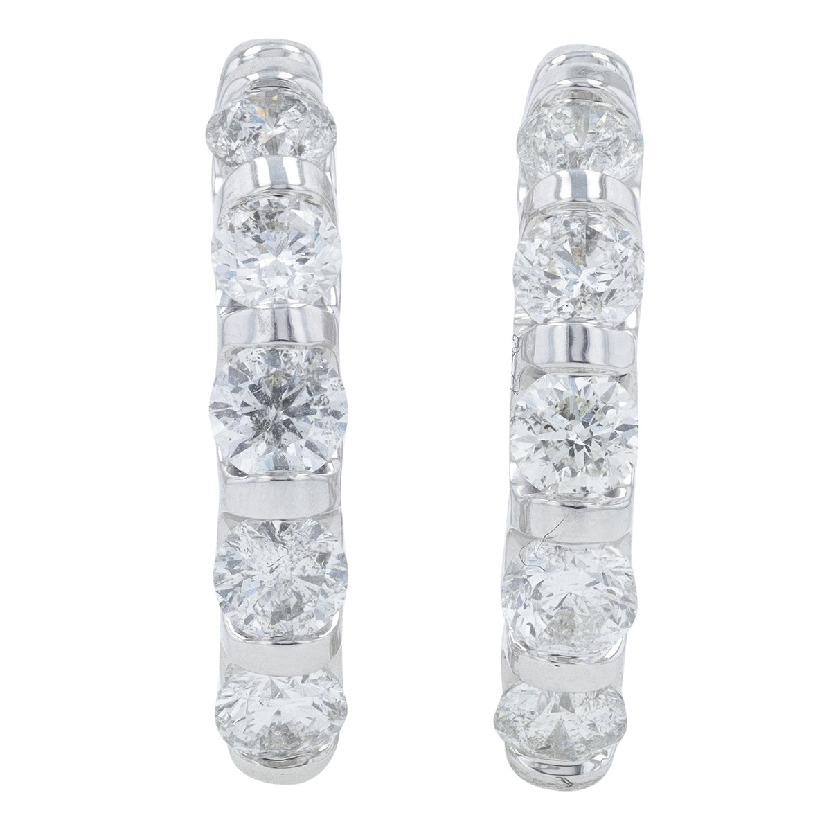 14K WG 2 CTW Diamond Hoops