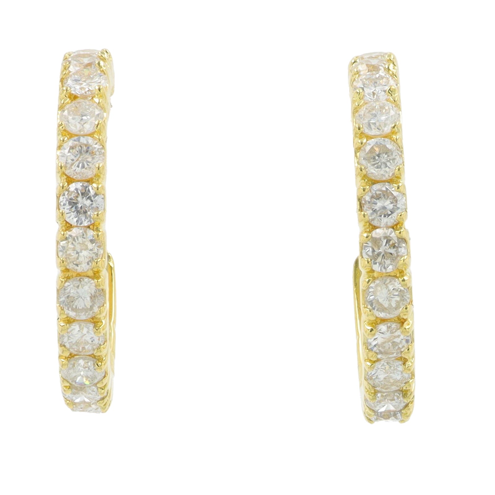 18K YG 1 CT Diamond C Hoops