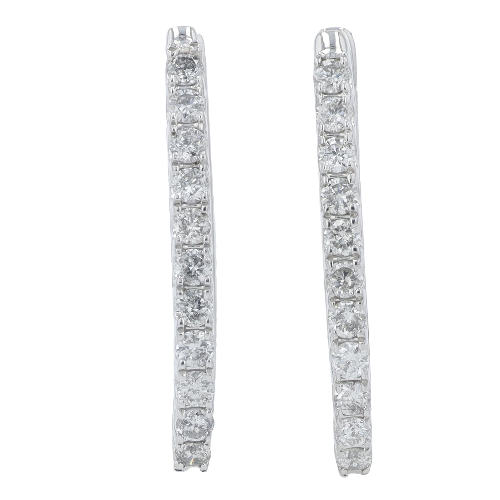 10K WG .50 CT Diamond Hoops