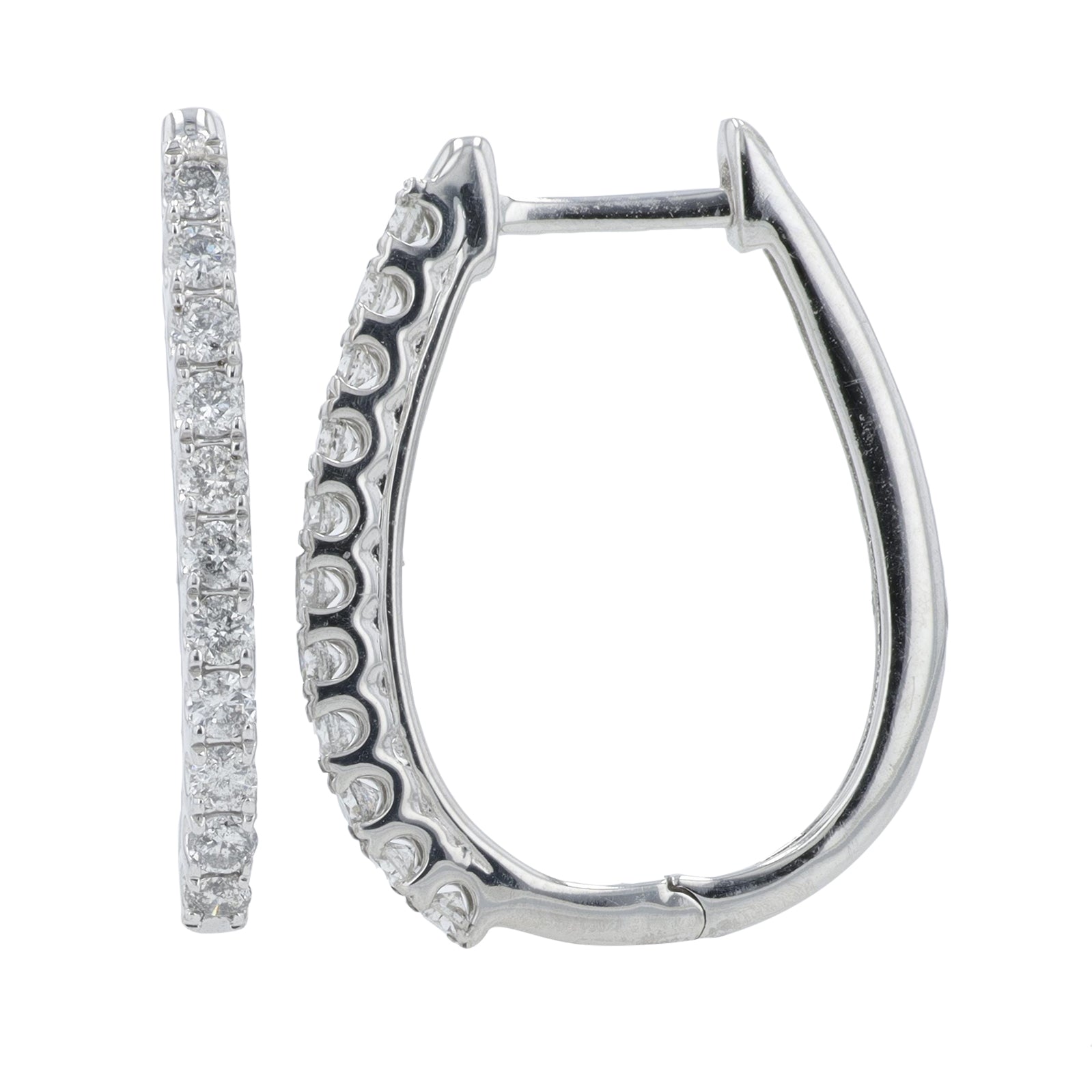 10K WG .50 CT Diamond Hoops