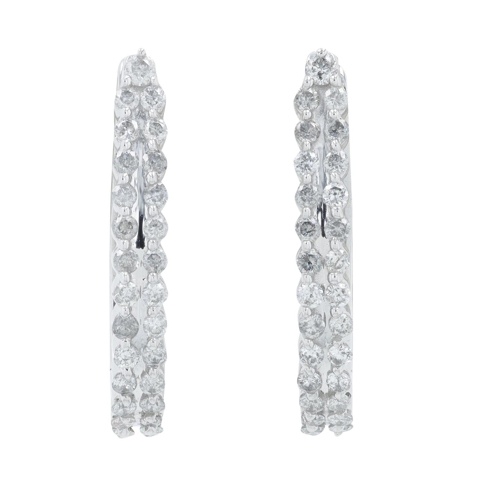 10K WG .50 CT Diamond Hoops