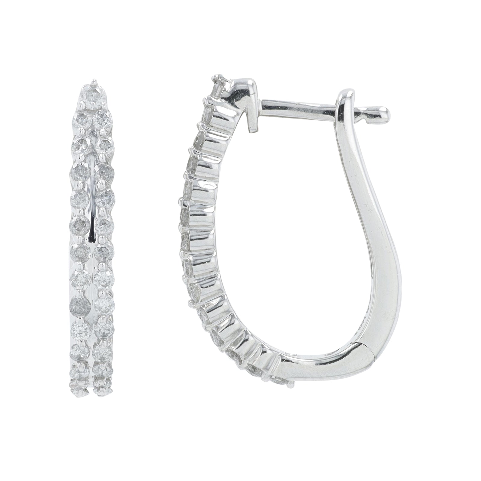 10K WG .50 CT Diamond Hoops