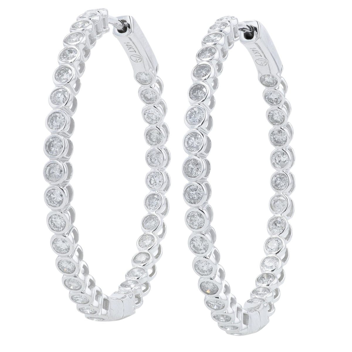 14K 2 CT Diamond Inside-Out Hoops<p><strong>More Colors Available</p></strong>