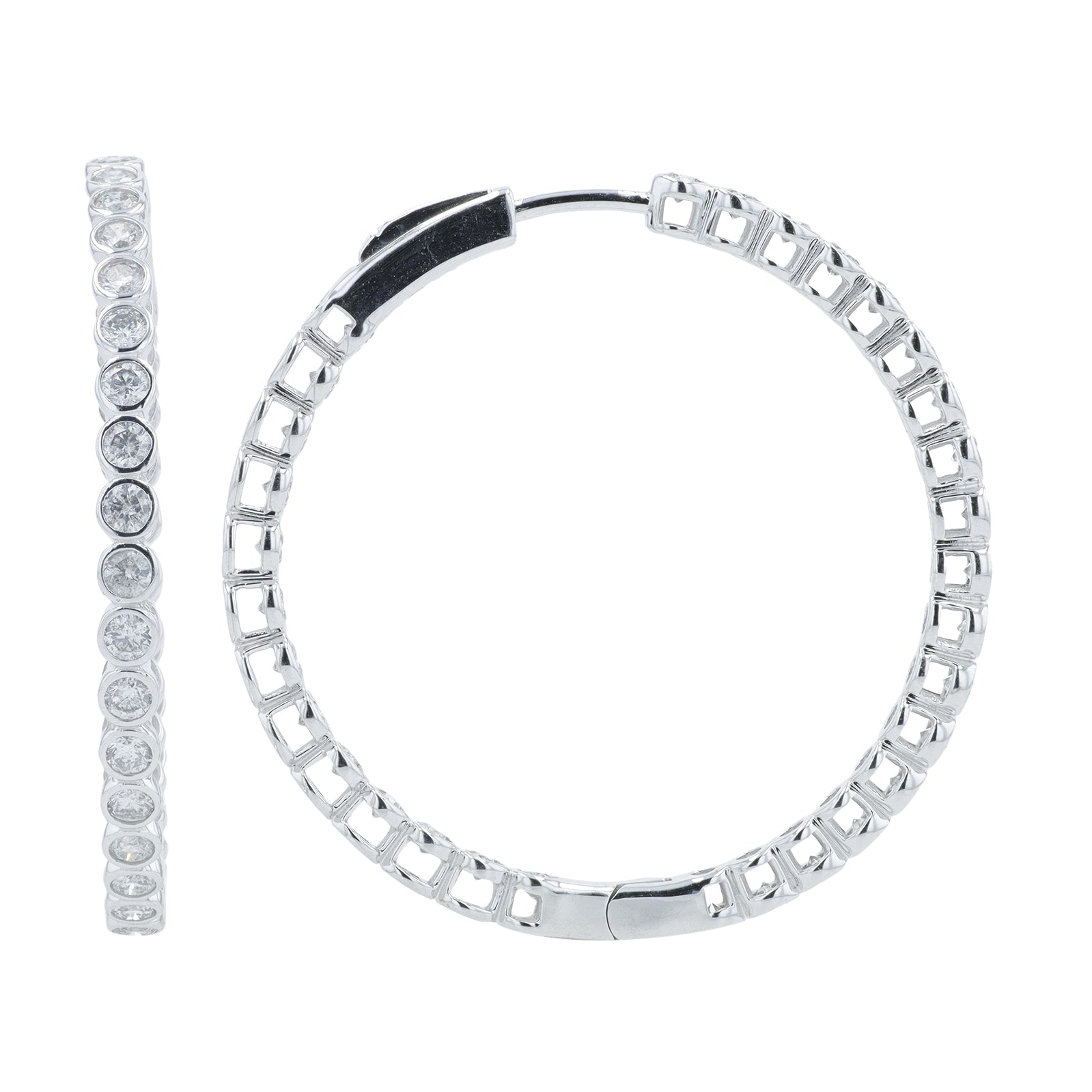 14K 2 CT Diamond Inside-Out Hoops<p><strong>More Colors Available</p></strong>