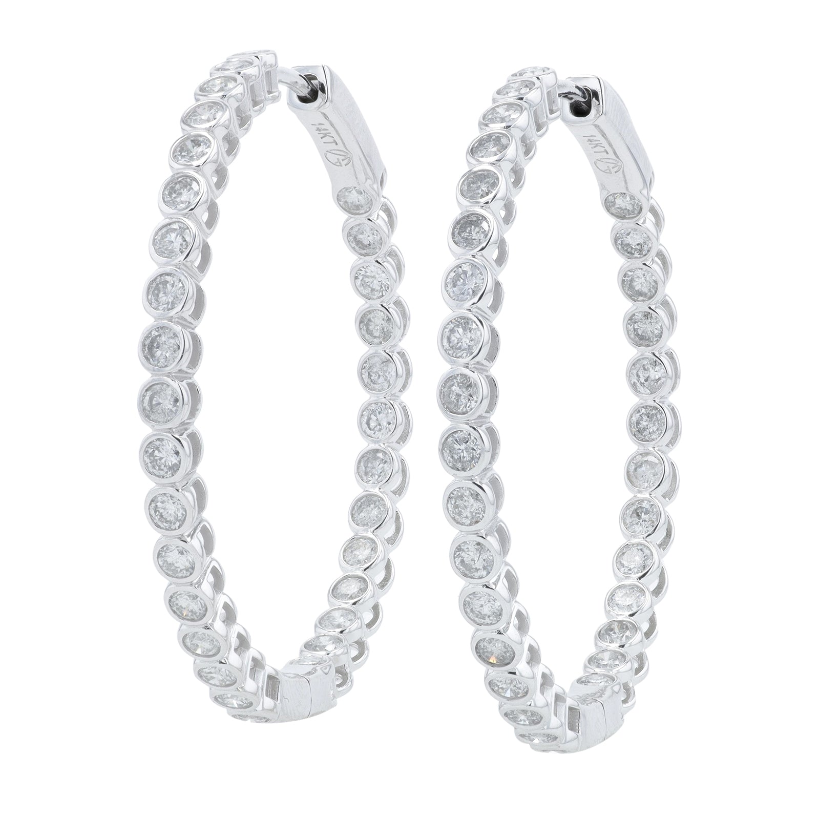 14K WG 3 CT Diamond Inside-Out Hoops