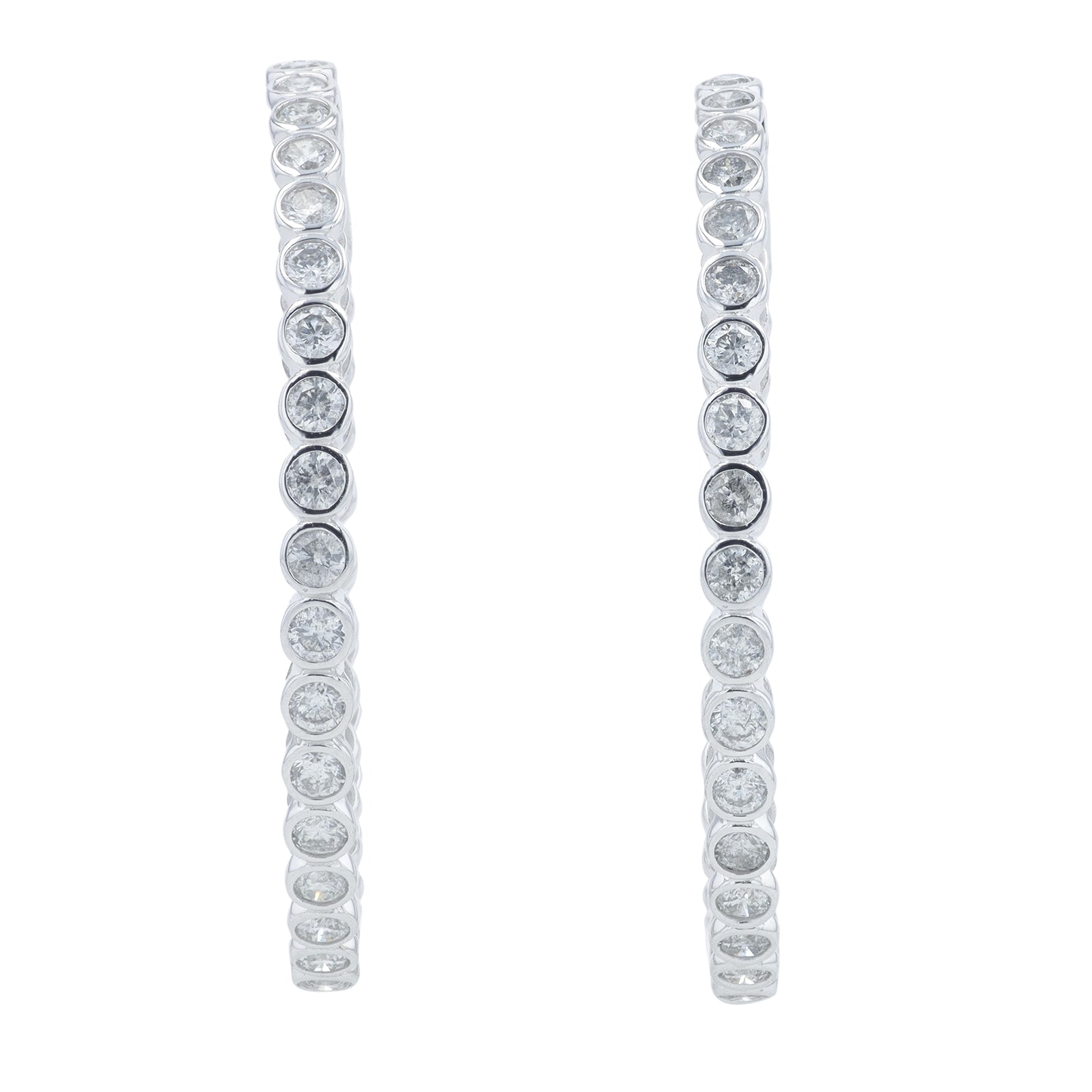 14K WG 3 CT Diamond Inside-Out Hoops