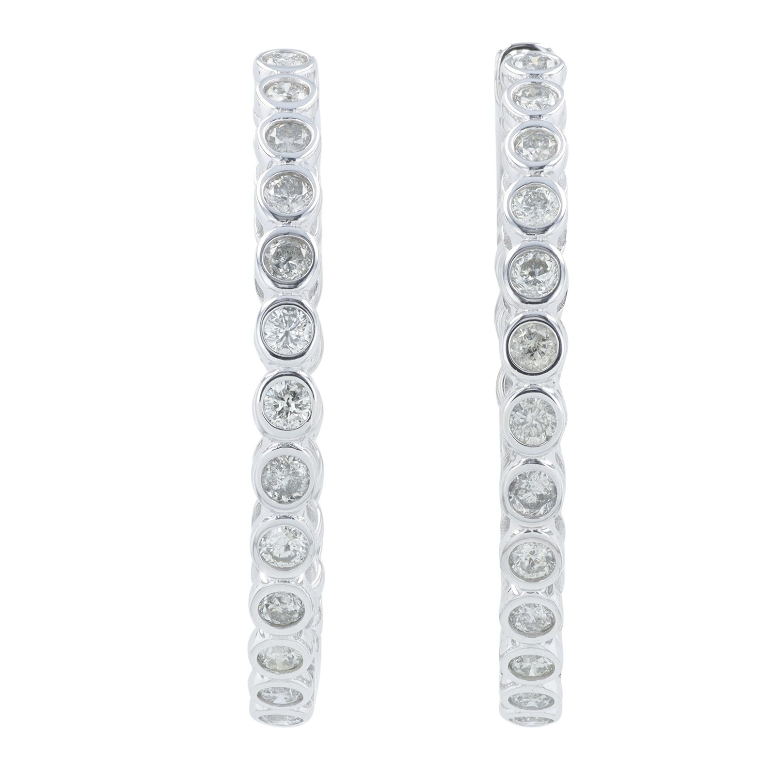 14K WG 1 CT Diamond Inside-Out Hoops