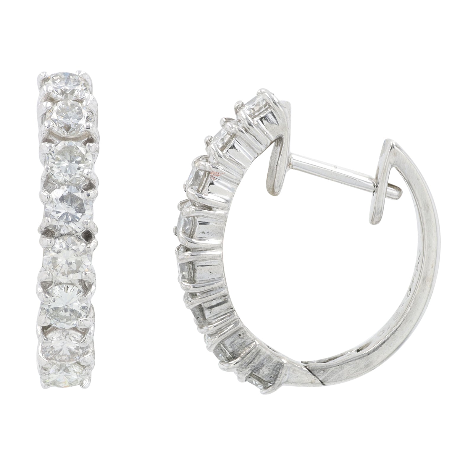 PT900 1.20 CTW Diamond Hoops