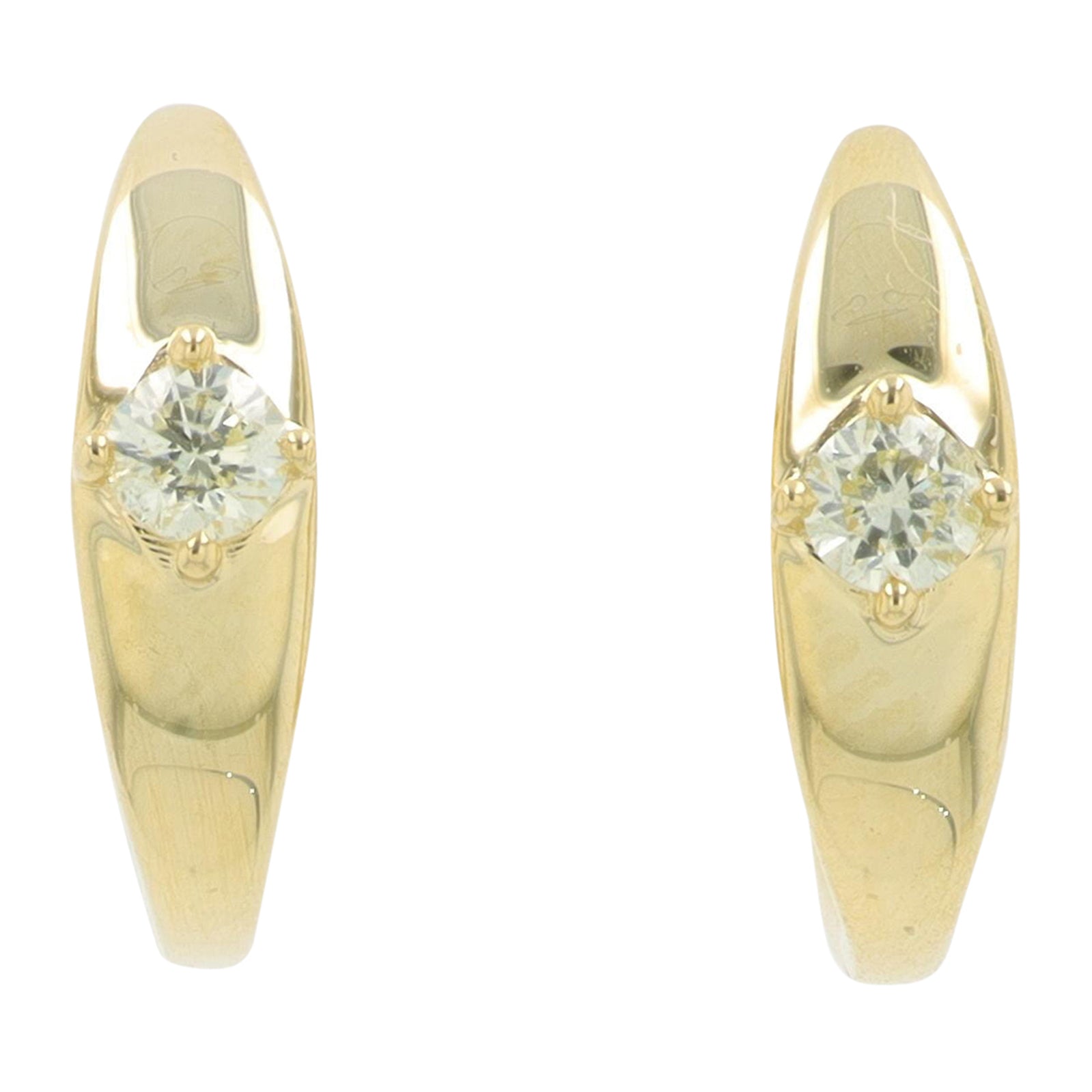 14K YG .12 CT Diamond Huggies