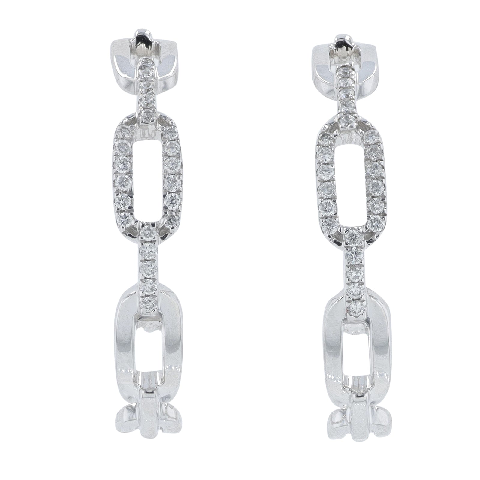 10K WG .17 CT Diamond C Hoops