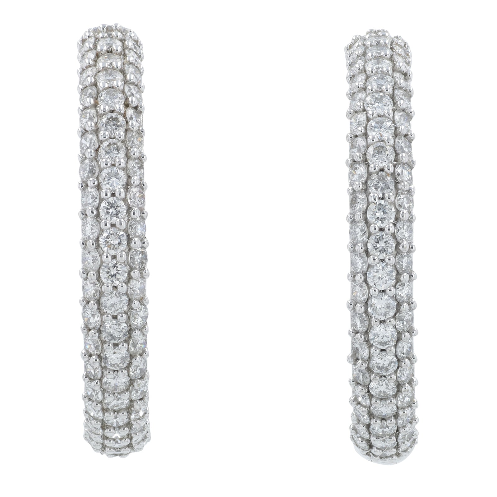 14K WG 2 CT Diamond Inside-Out Pave Hoops