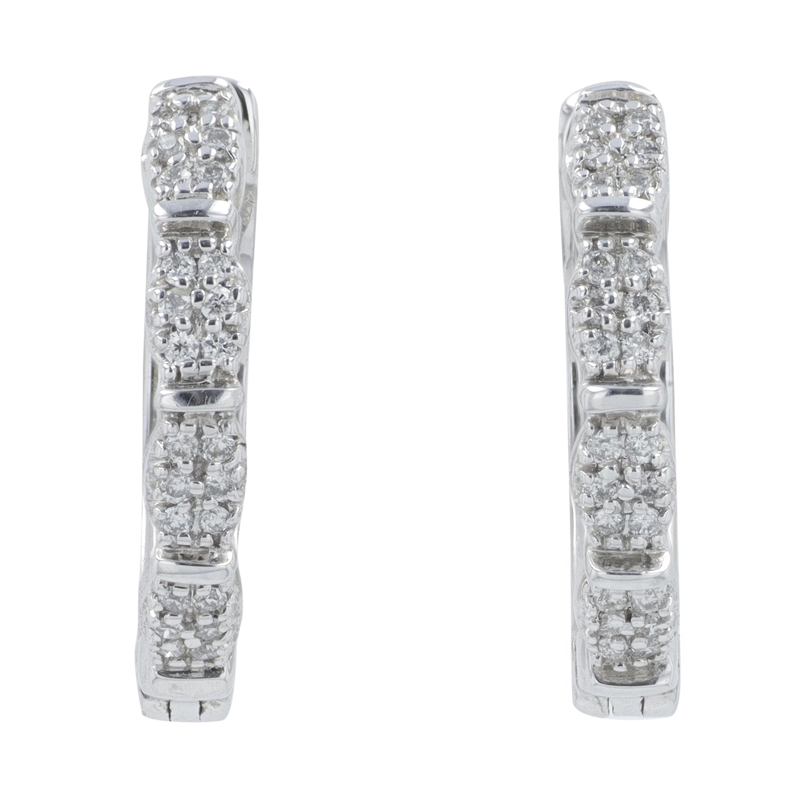 10K WG .10 CT Diamond Huggies