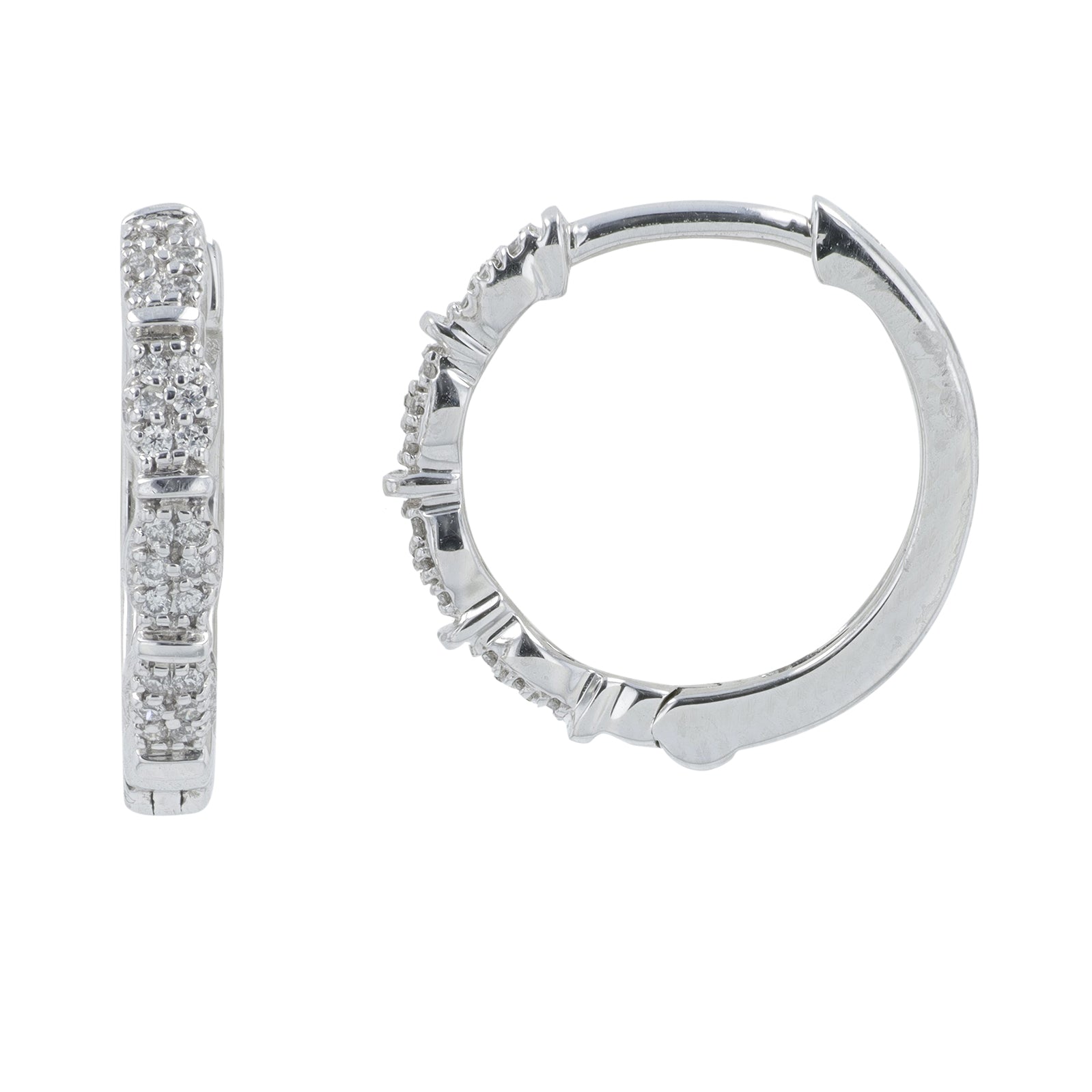 10K WG .10 CT Diamond Huggies