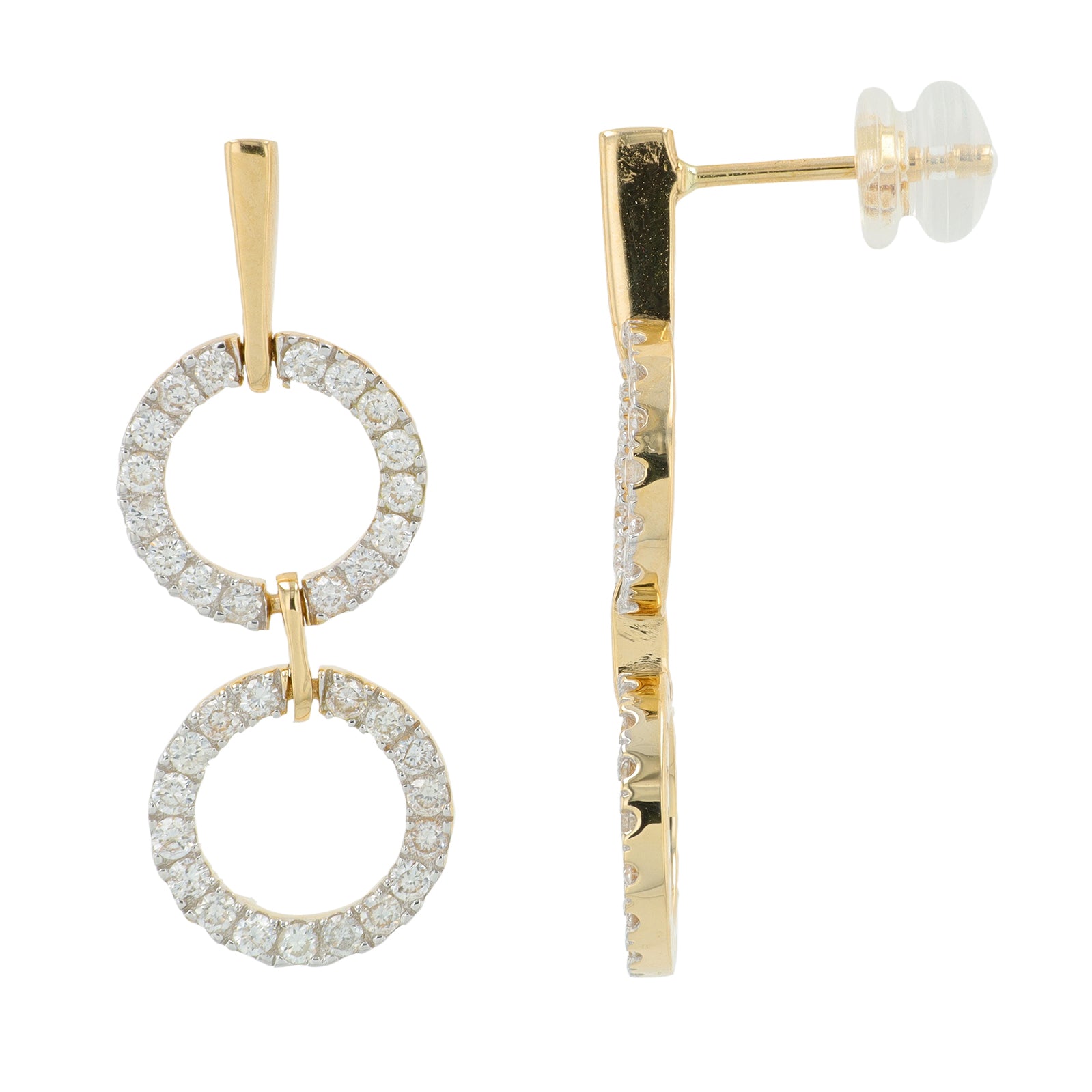 14K YG .86 CT Diamond Earrings