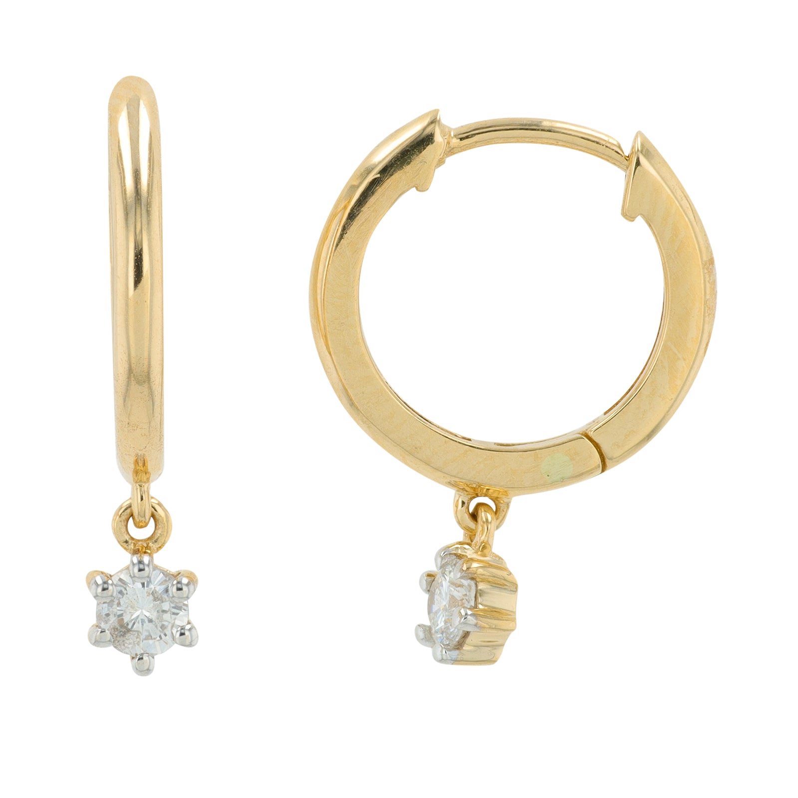 14K YG .25 CT Diamond Huggies