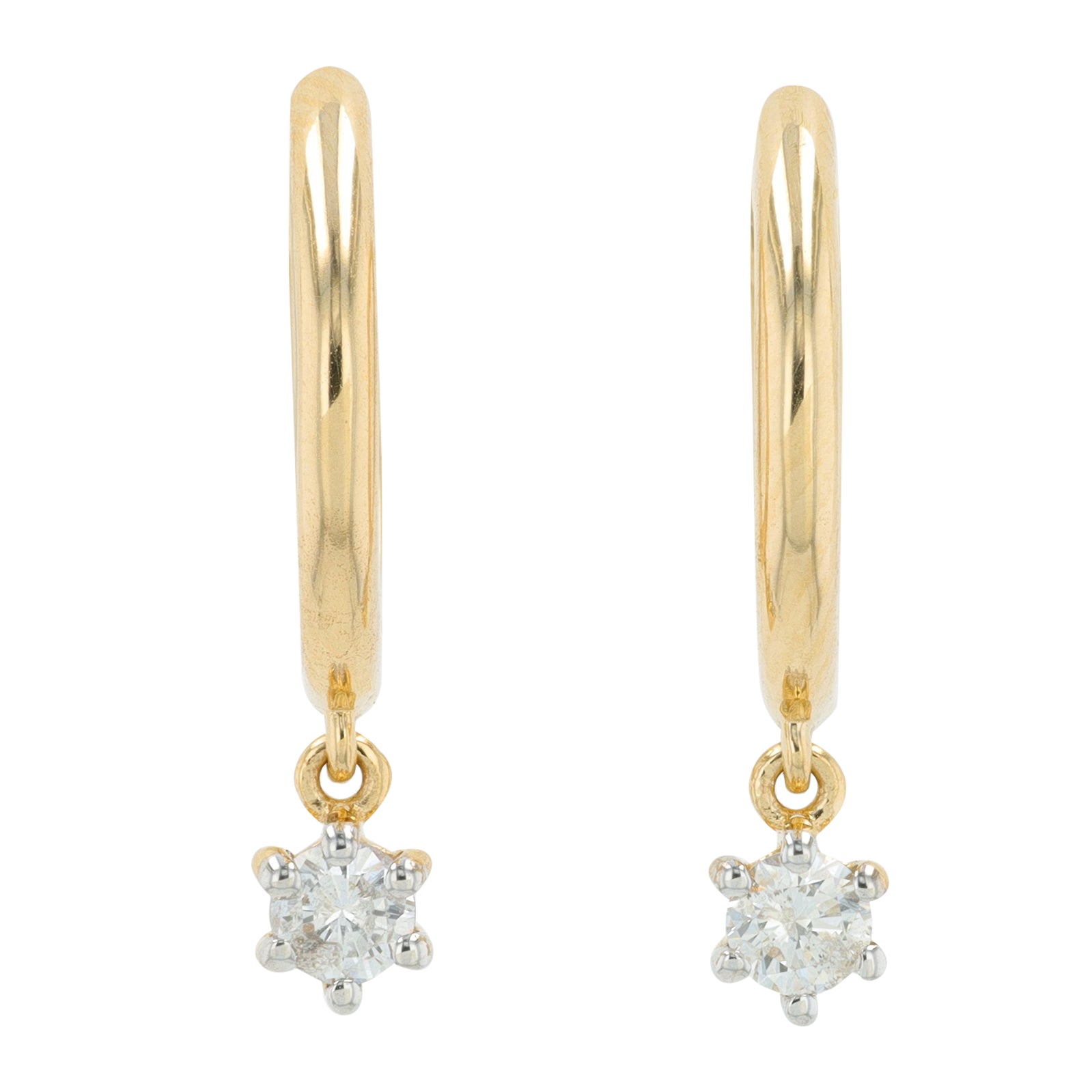 14K YG .25 CT Diamond Huggies