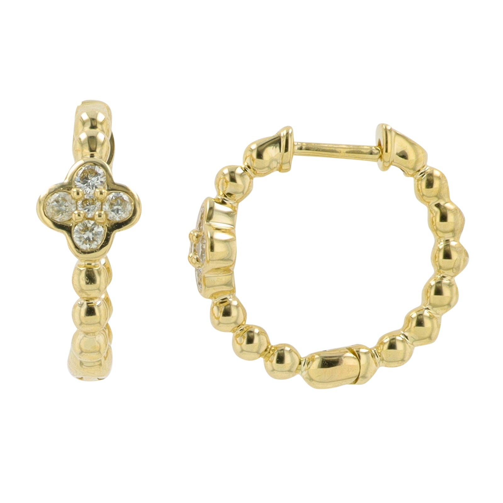 14K YG .13 CT Diamond Huggies