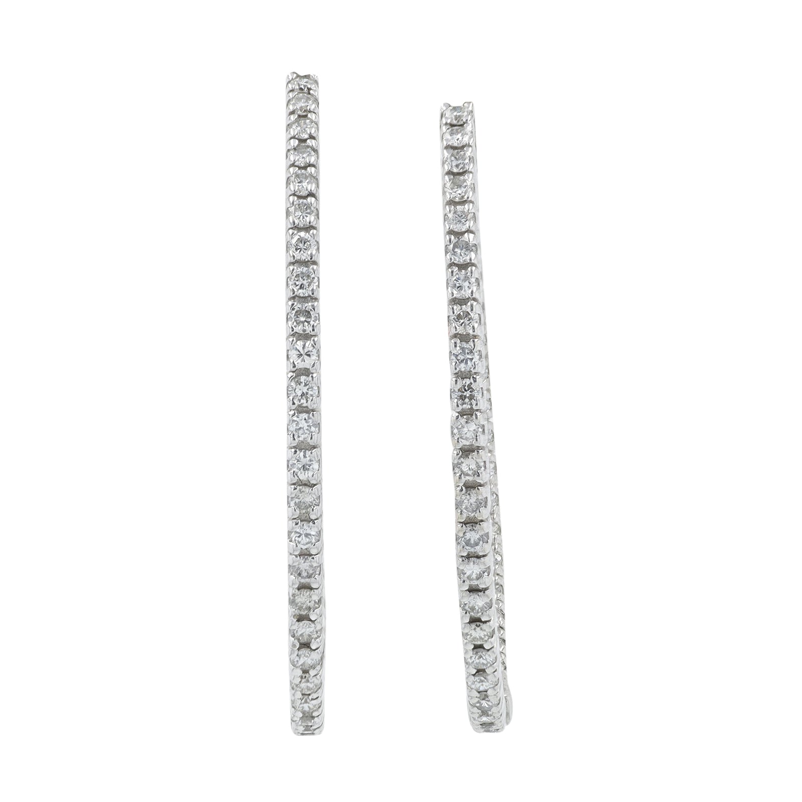 14K WG 1 CT Diamond Inside-Out Hoops