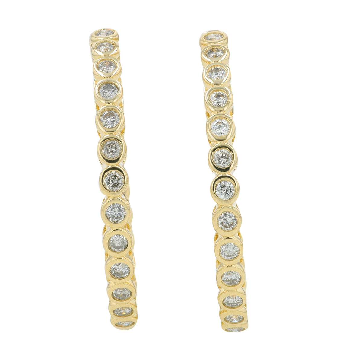 14K 3 CT Diamond Inside-Out Hoops