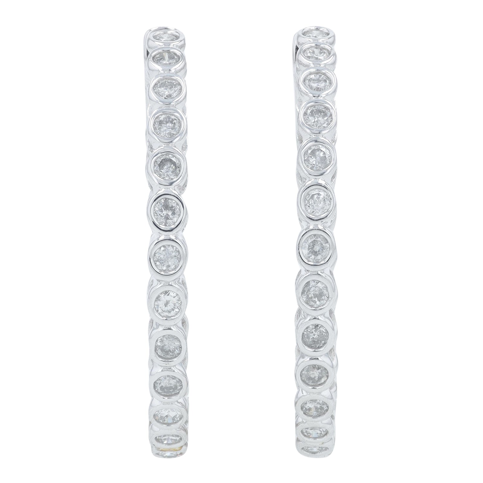 14K WG 4 CT Diamond Inside-Out Hoops