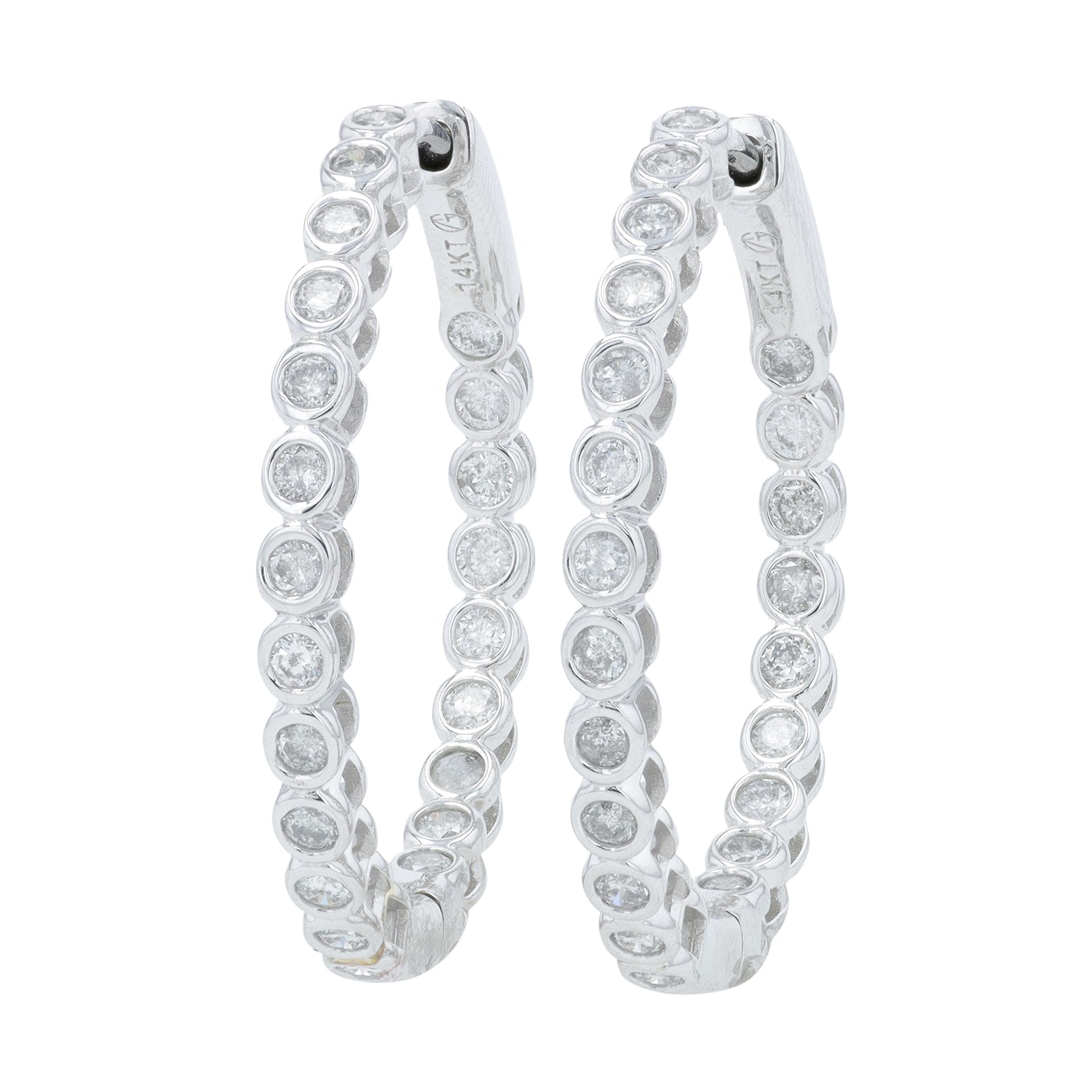 14K WG 4 CT Diamond Inside-Out Hoops