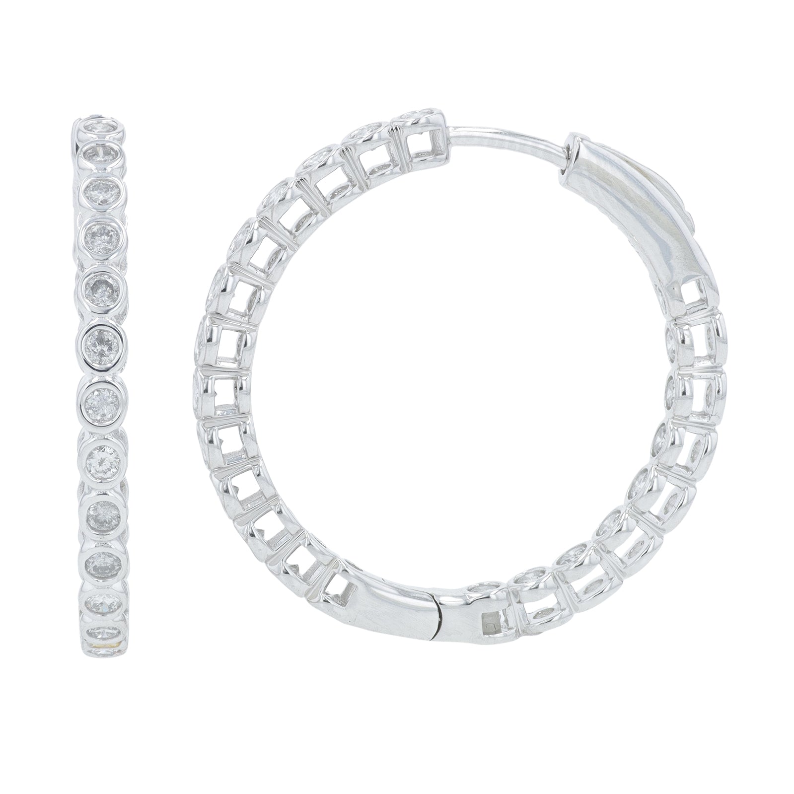 14K WG 4 CT Diamond Inside-Out Hoops