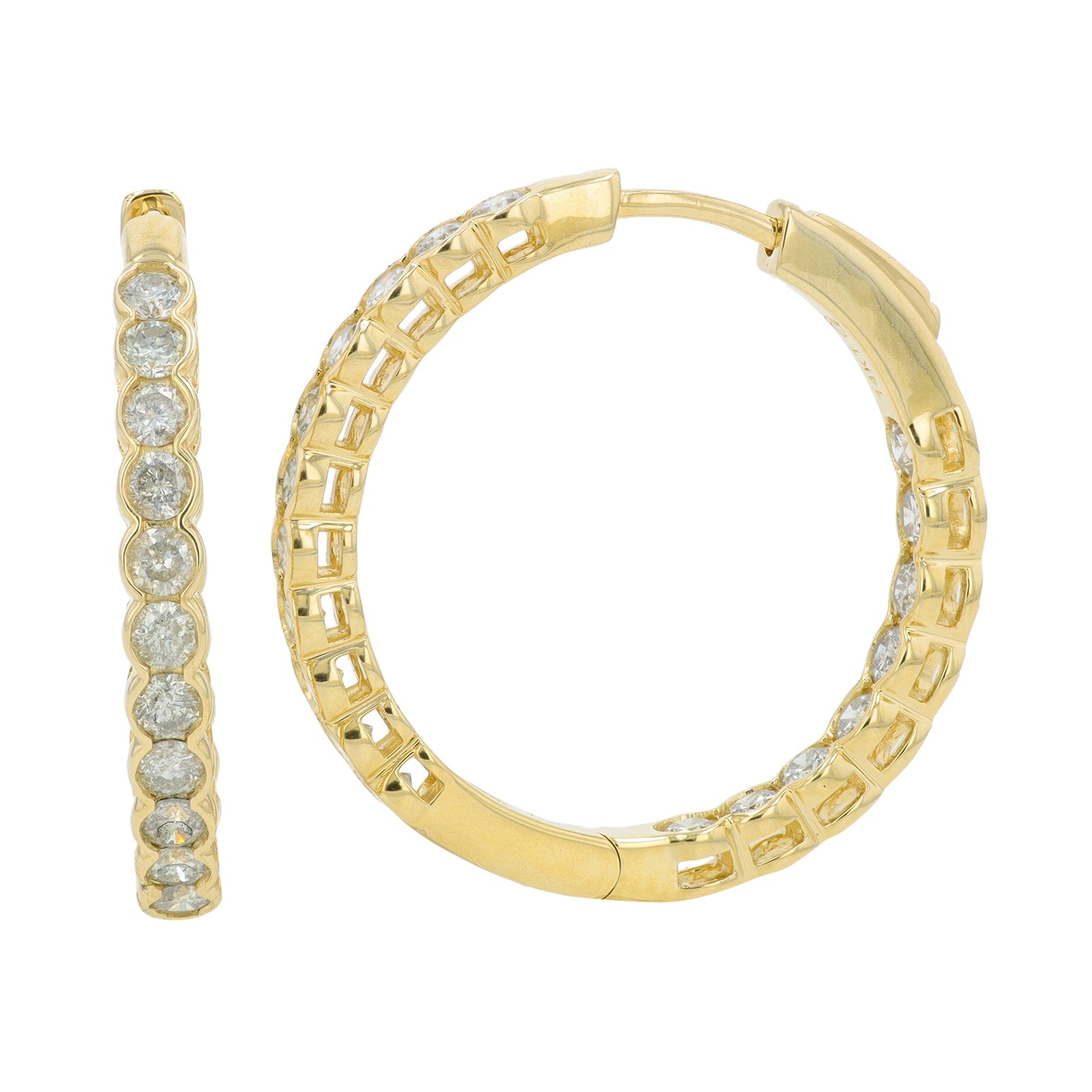 14K 2 CT Diamond Inside-Out Hoops<p><strong>More Colors Available</p></strong>