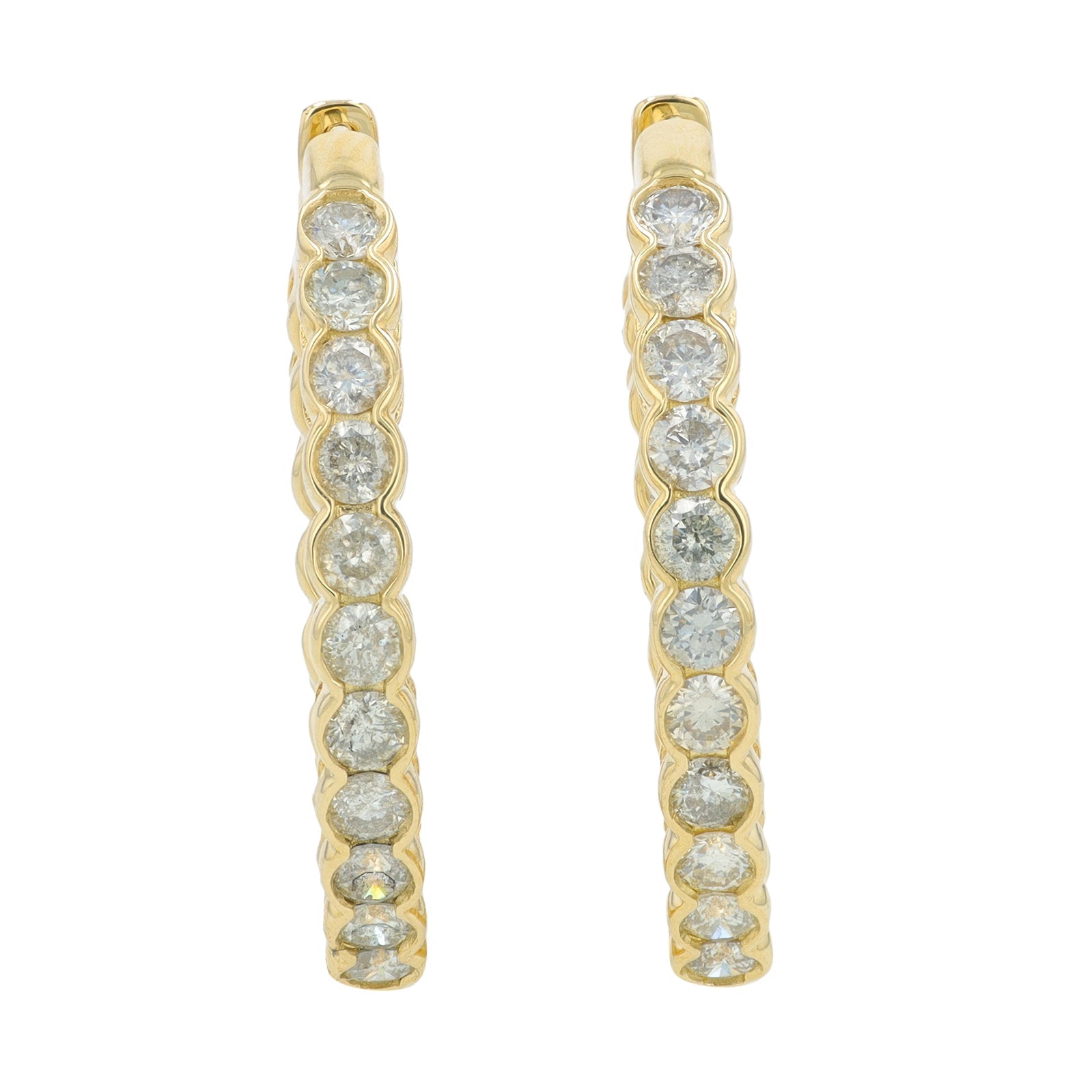 14K 2 CT Diamond Inside-Out Hoops<p><strong>More Colors Available</p></strong>