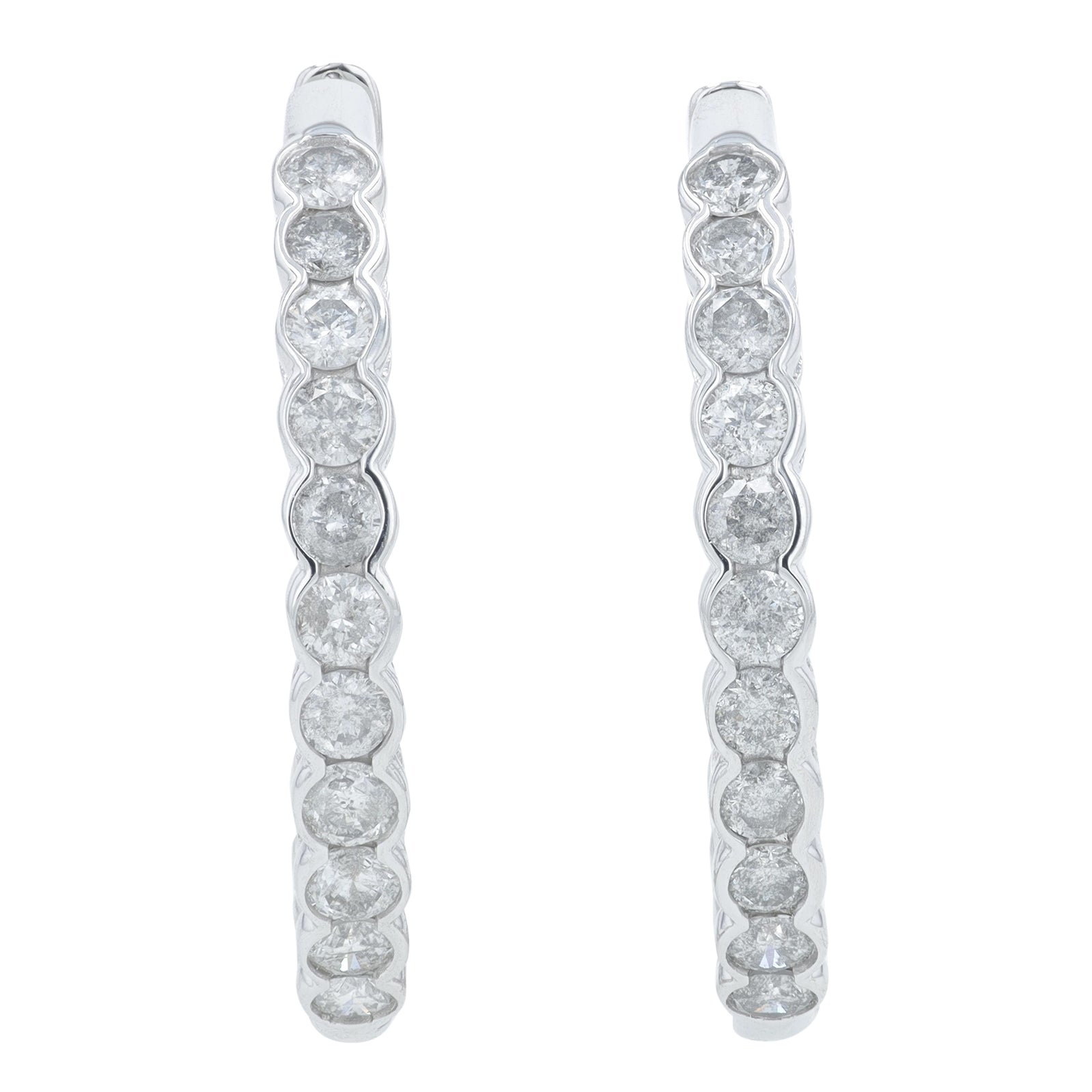 14K 2 CT Diamond Inside-Out Hoops<p><strong>More Colors Available</p></strong>