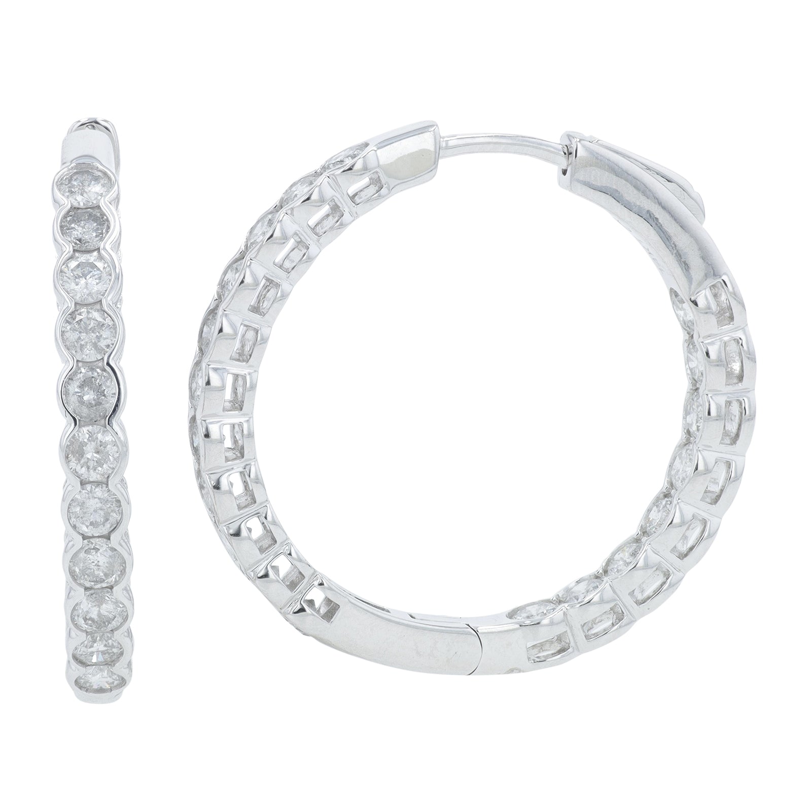 14K 2 CT Diamond Inside-Out Hoops<p><strong>More Colors Available</p></strong>