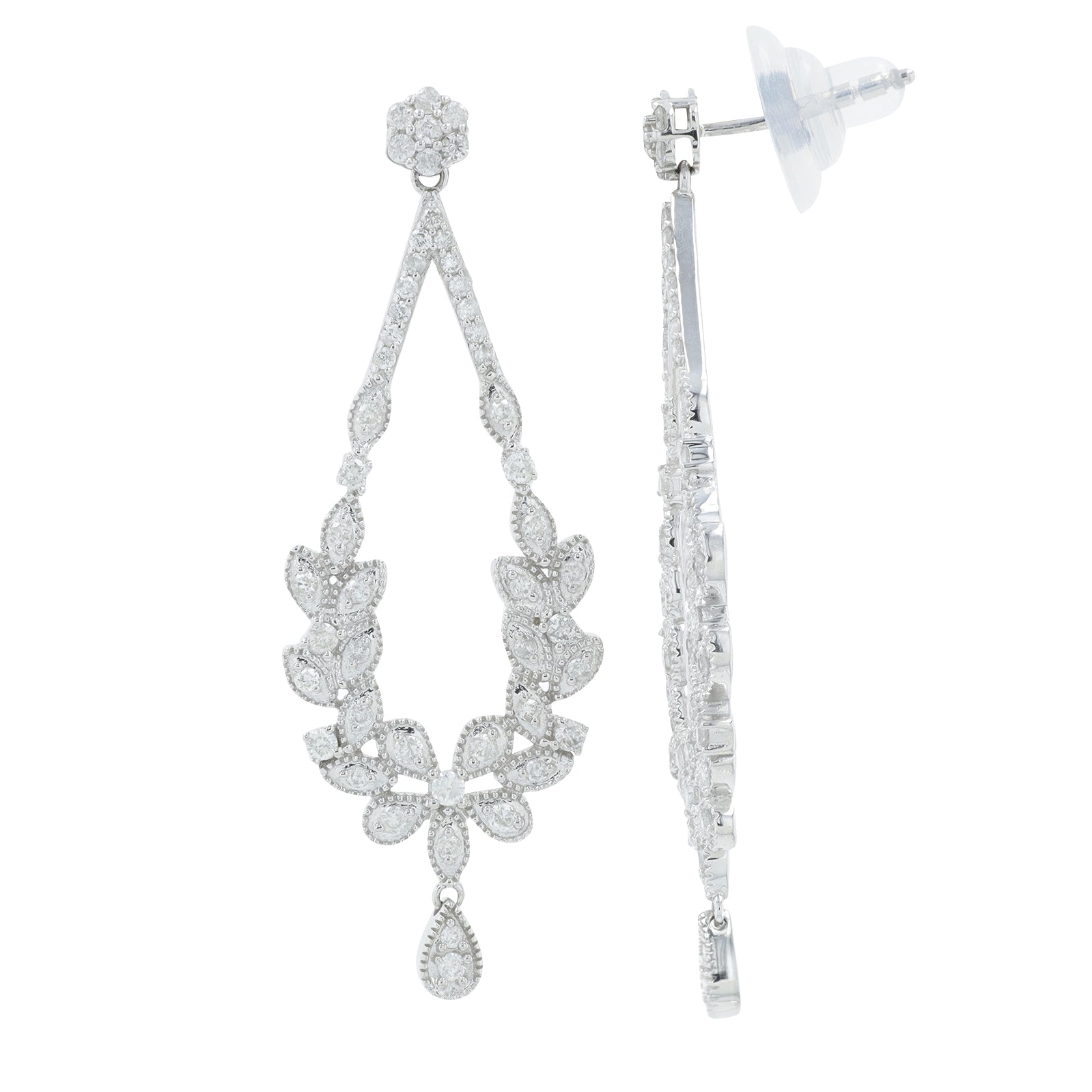 14K WG 1 CTW Diamond Earrings