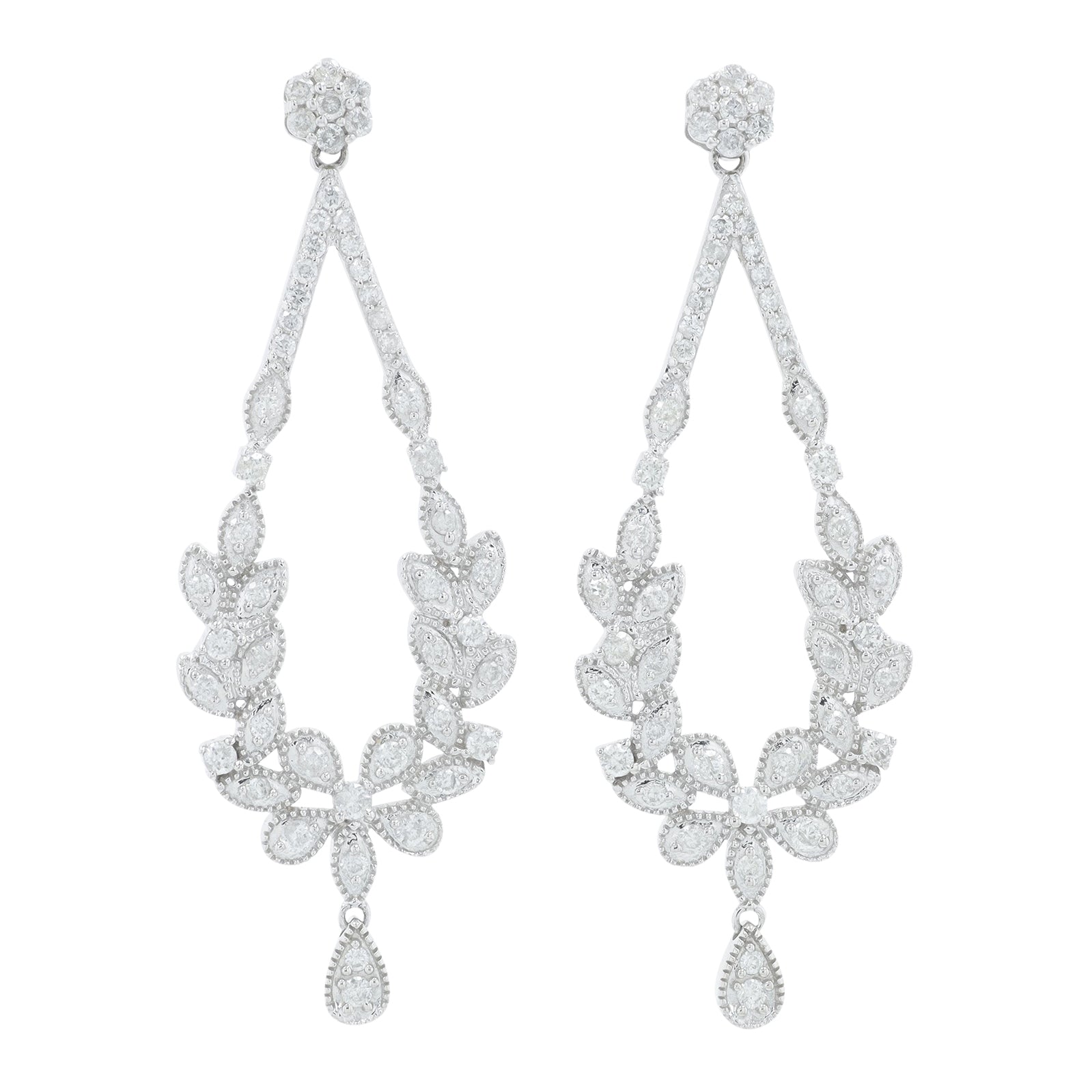 14K WG 1 CTW Diamond Earrings