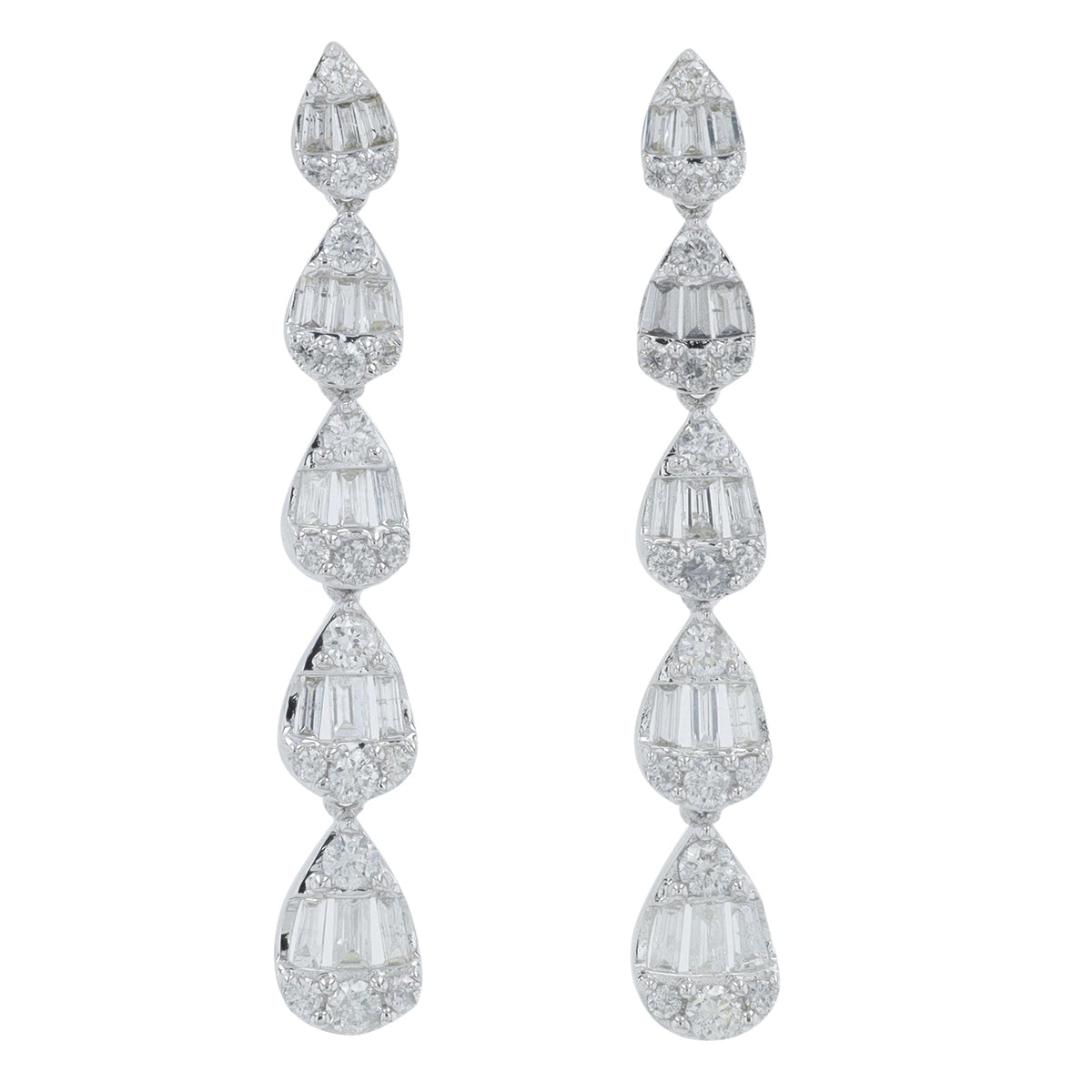 14K WG 1 CTW Diamond Earrings