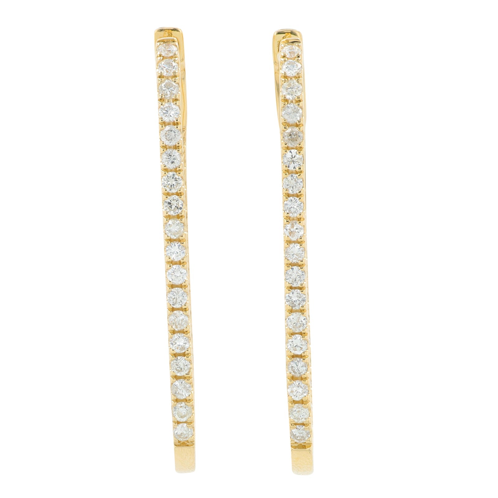 14K 1 CT Diamond Inside-Out Oval Hoops<p><strong>More Colors Available</p></strong>